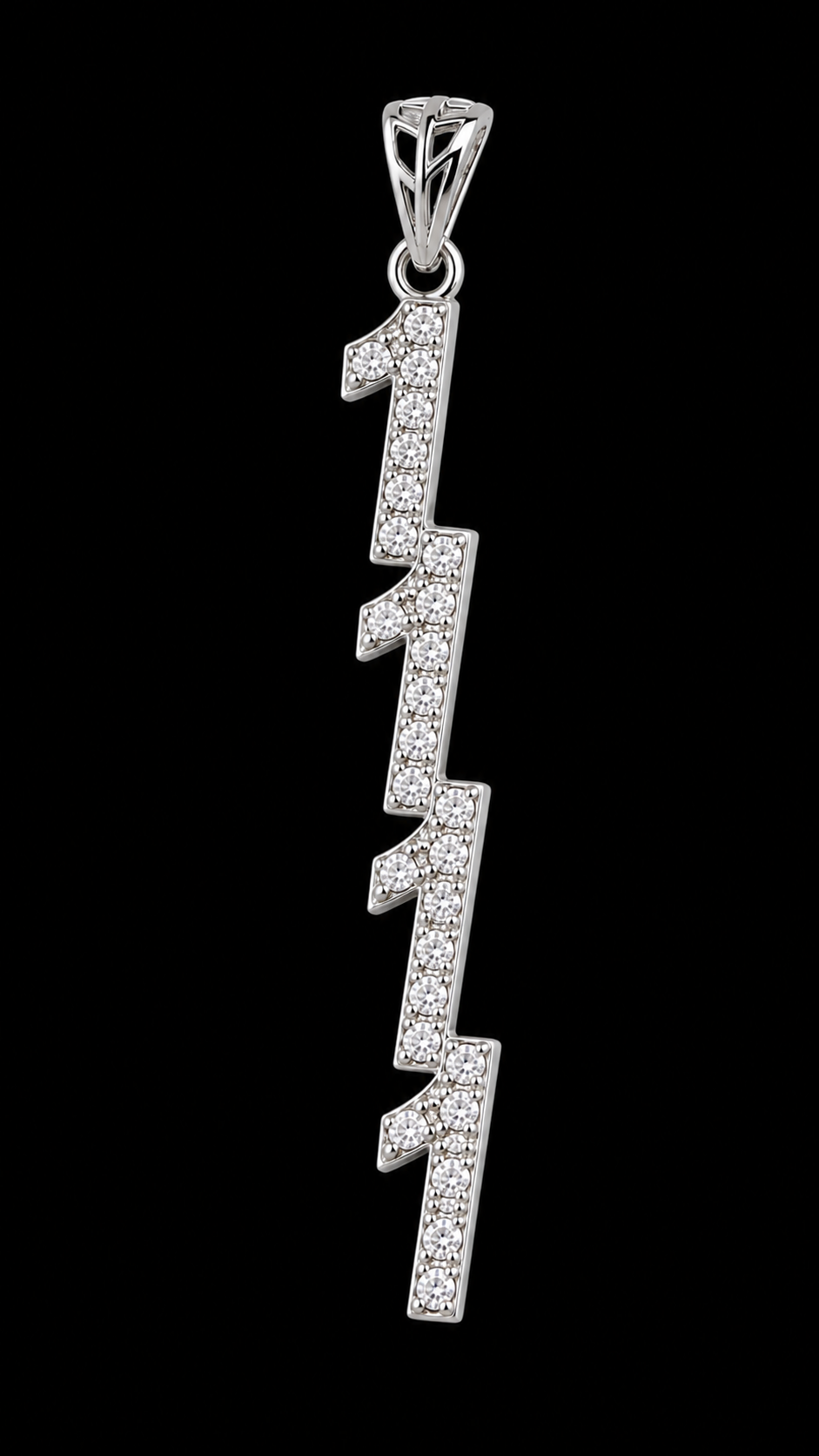 Angel Codes Pendant Moissanite Pavé .925 Silver for Connecting with Angels, Divine Guidance, Manifestation and Protection