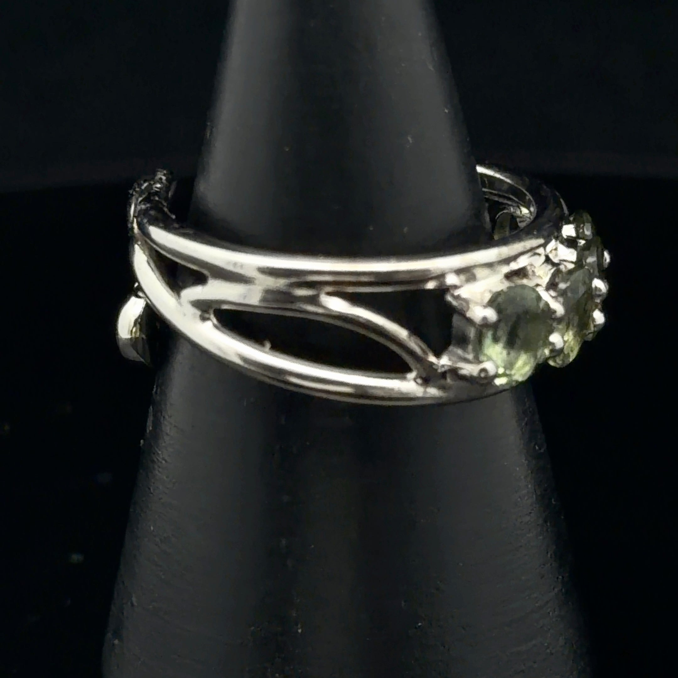 Preorder Moldavite Stacker Cuff Ring .925 Silver for Creating your Dream Life