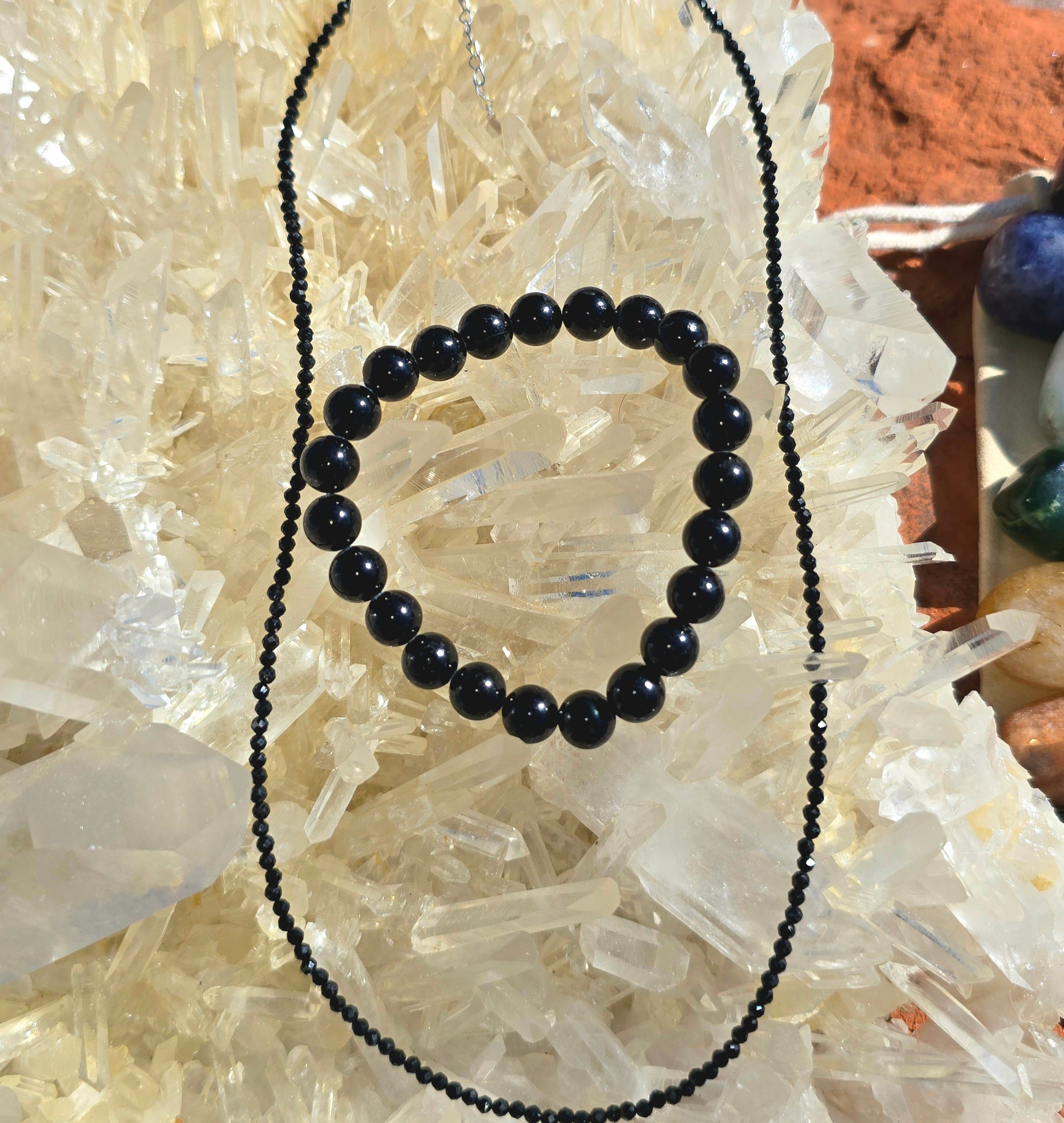 Everyday Magic Holiday Set | Choker Bracelet + Luxury 7-Chakra Stone Set | Citrine Rose Quartz Amethyst Black Tourmaline