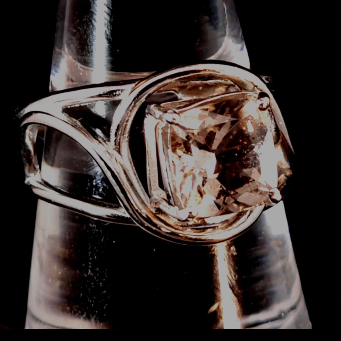 Pink Fire Covellite in Quartz Finger Cuff Adjustable Ring .925 Silver (Gem Grade) for Spiritual Evolution and Energy Flow