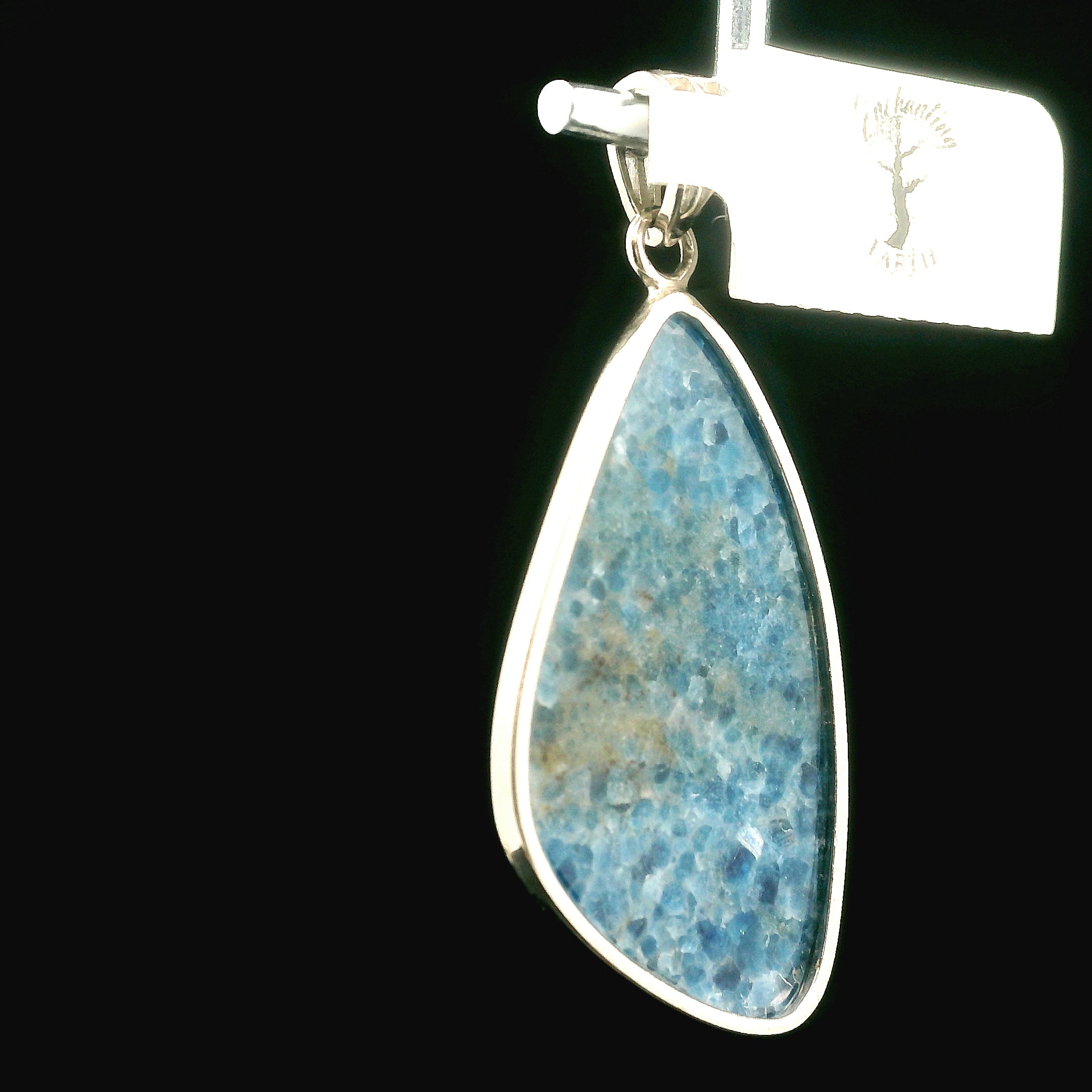 Blue Diopside (Violane) Pendant .925 Silver (High Quality) for Communicating with Angels