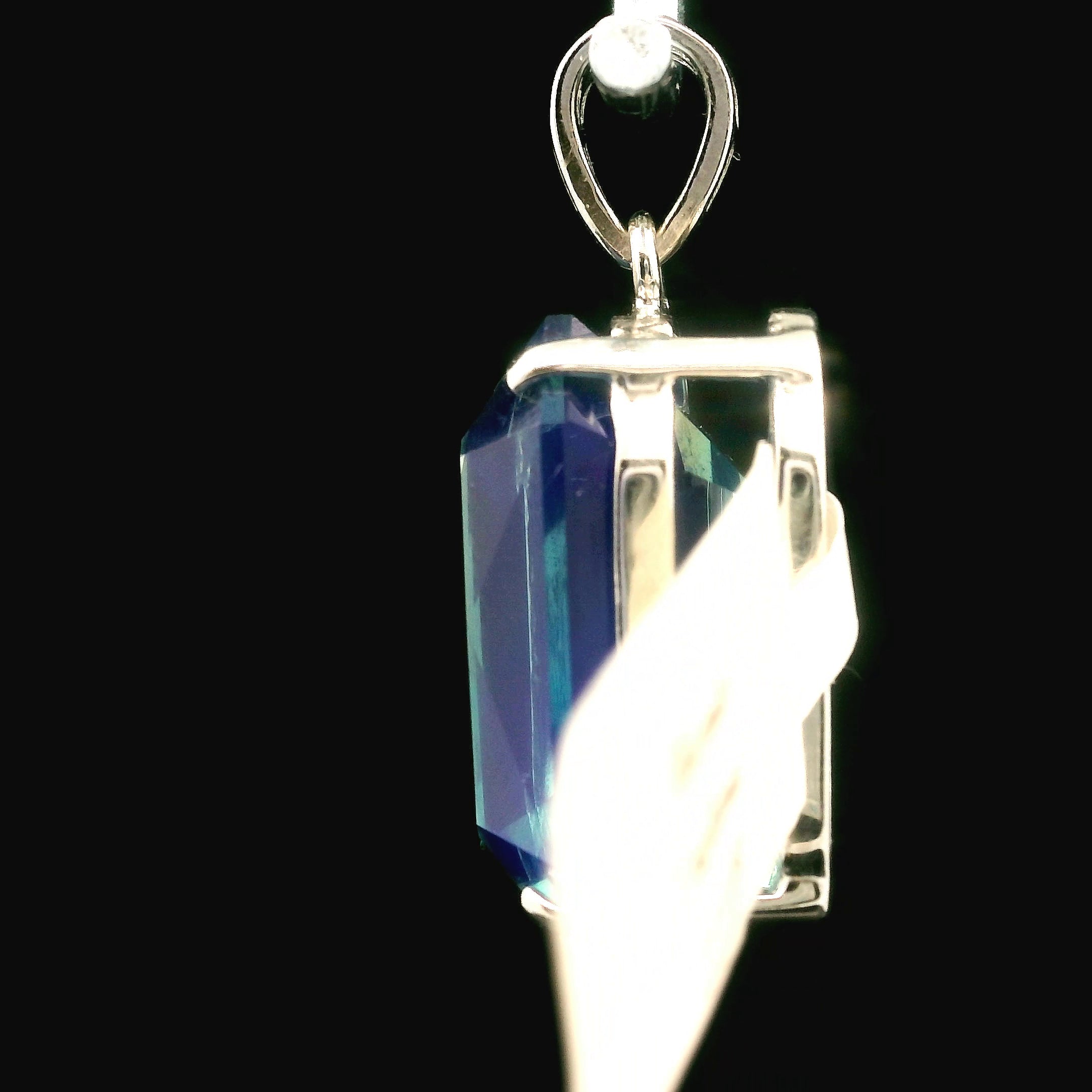 Diana Maria Color Changing Fluorite Pendant .925 Silver for Inspiration, Focus and Wisdom