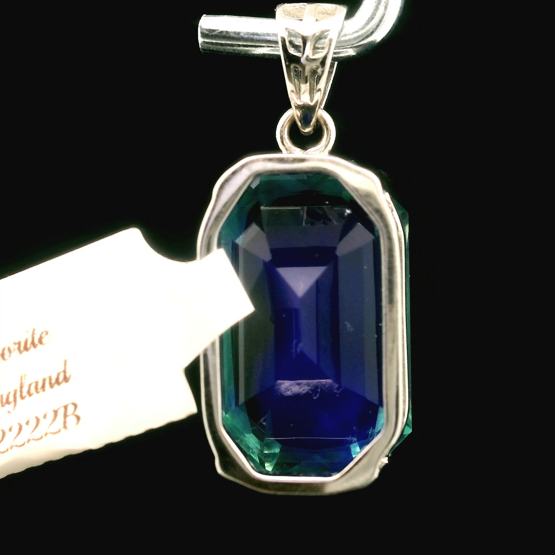 Diana Maria Color Changing Fluorite Pendant .925 Silver for Inspiration, Focus and Wisdom
