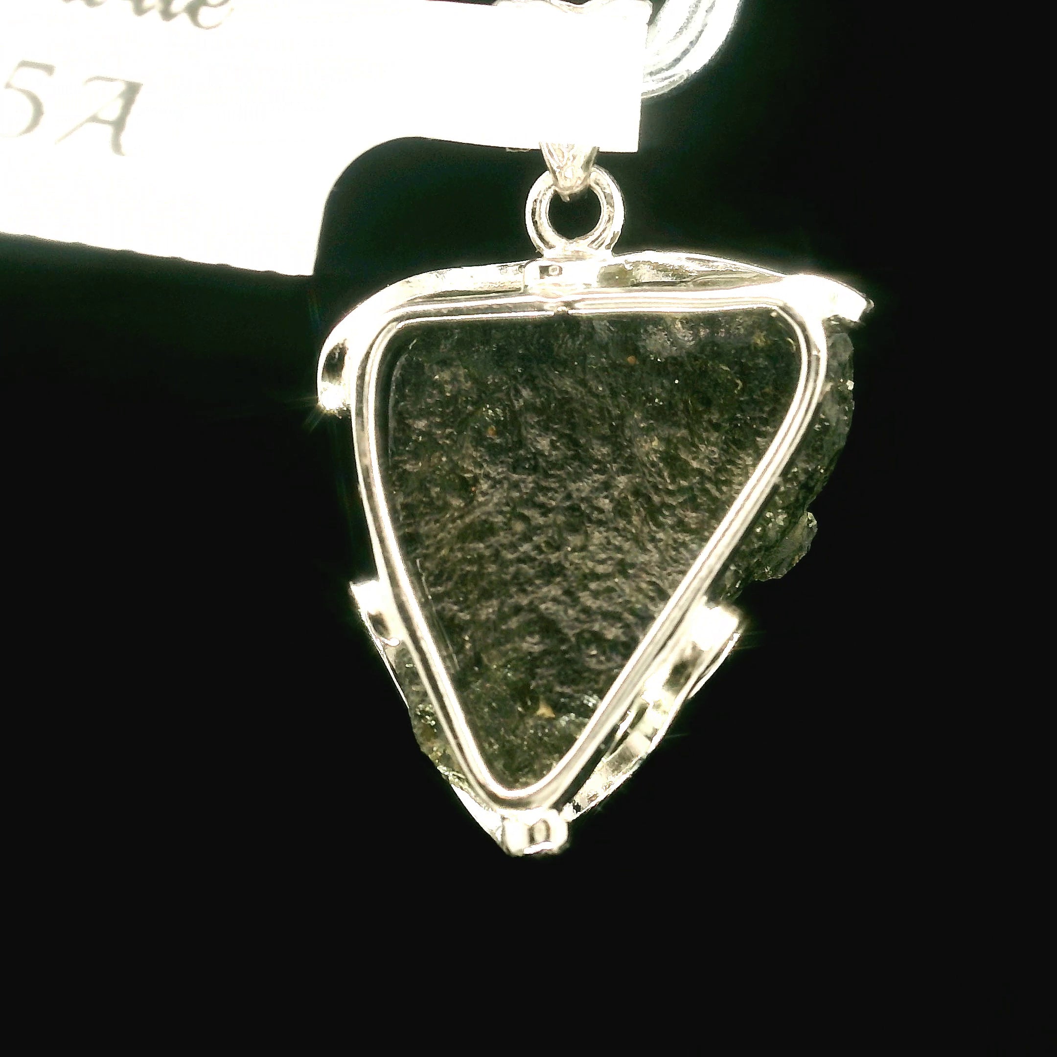 Moldavite Carved .925 Silver for Manifesting Miracles