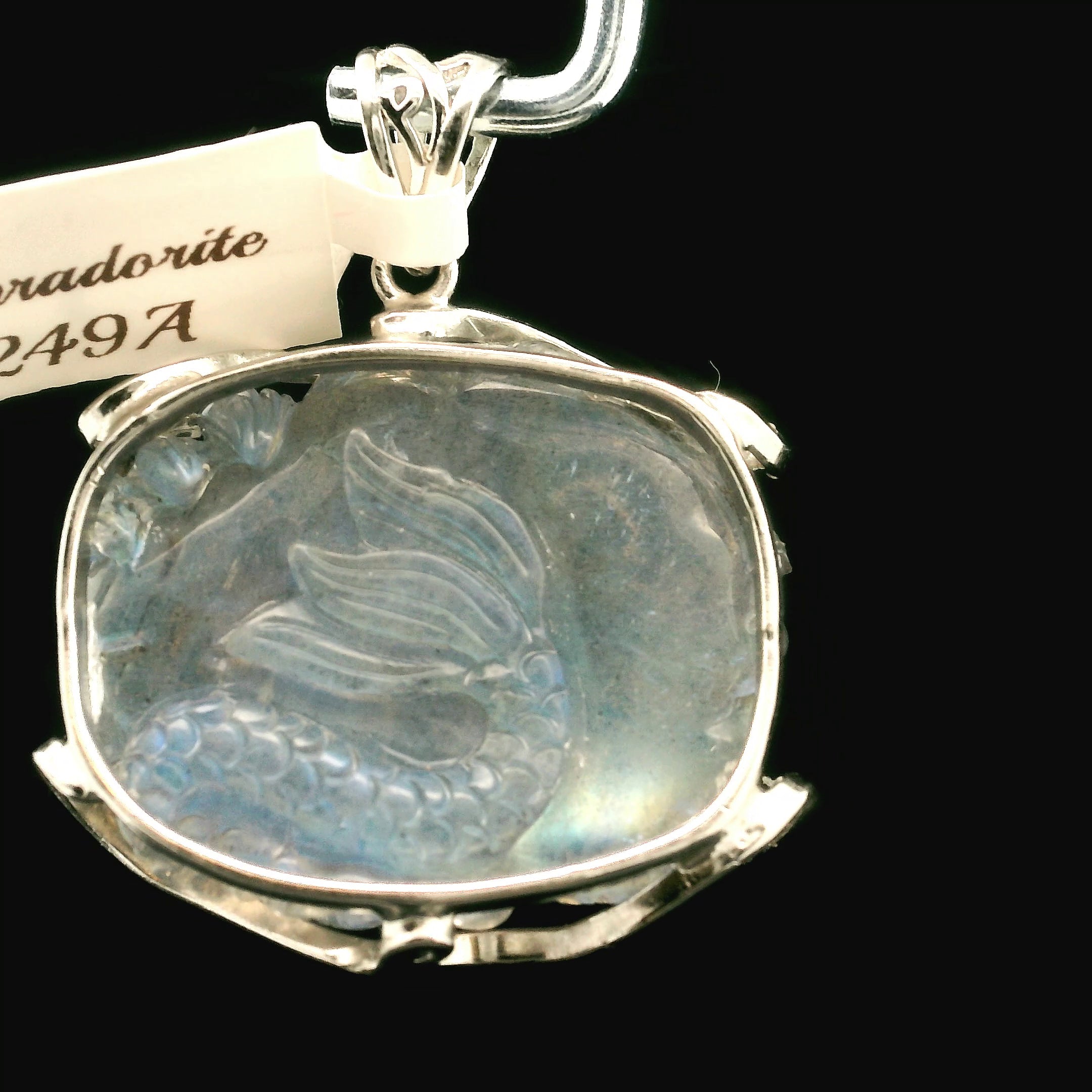 Labradorite Dragon Pendant .925 Silver for Protection and Guidance