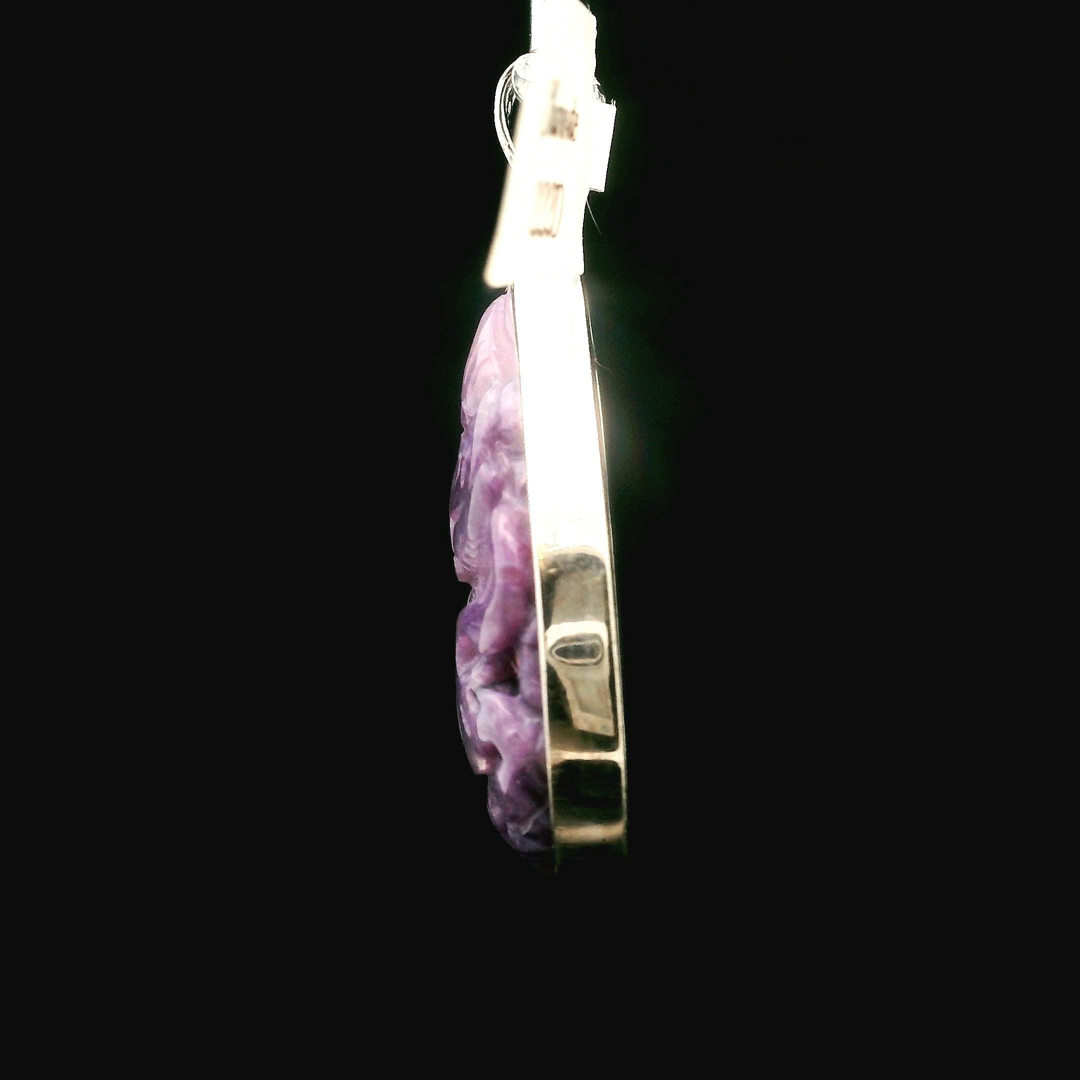 Charoite Nine Tails Pendant .925 Silver for Enhancing your Intuitive Gifts and Spiritual Transformation