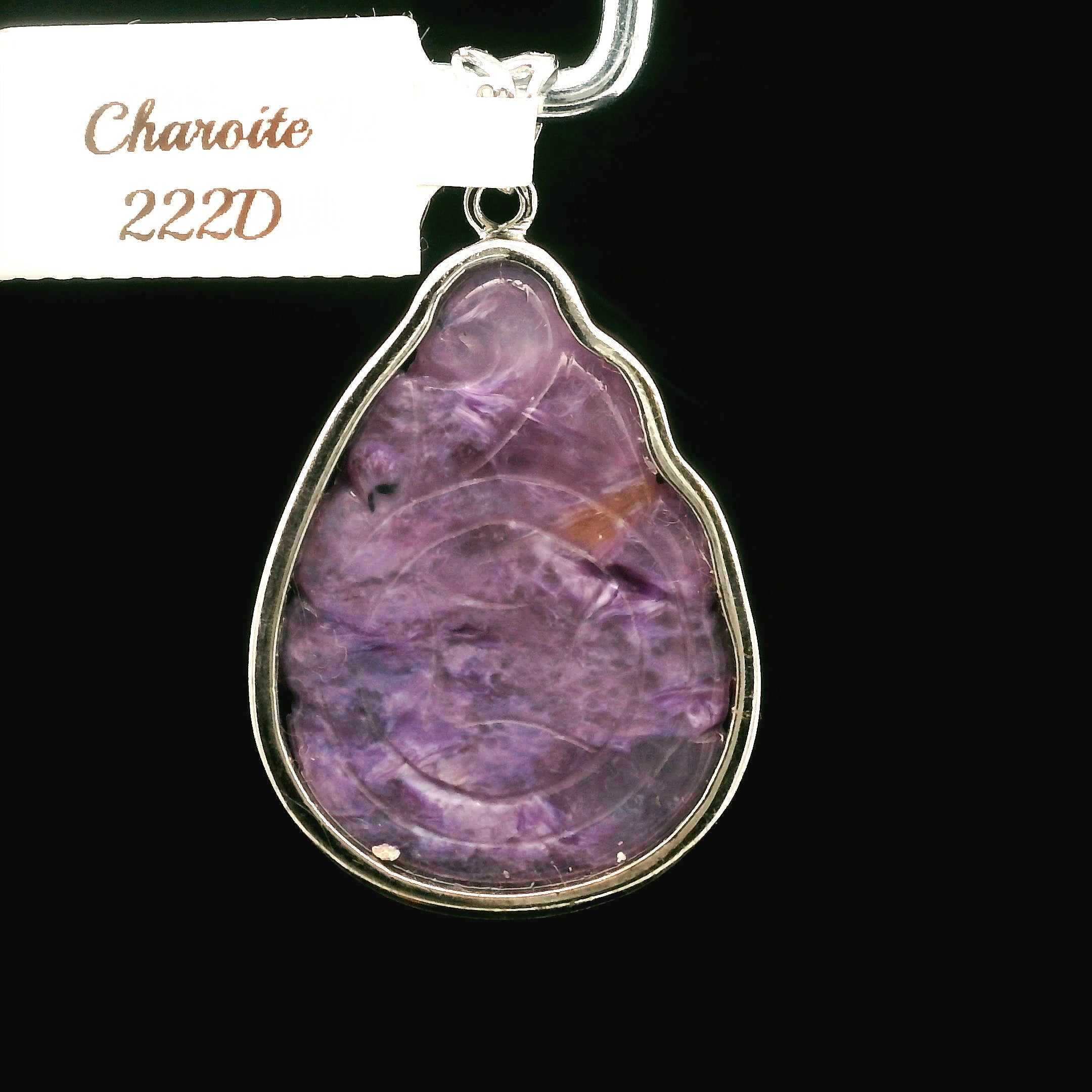 Charoite Nine Tails Pendant .925 Silver for Enhancing your Intuitive Gifts and Spiritual Transformation