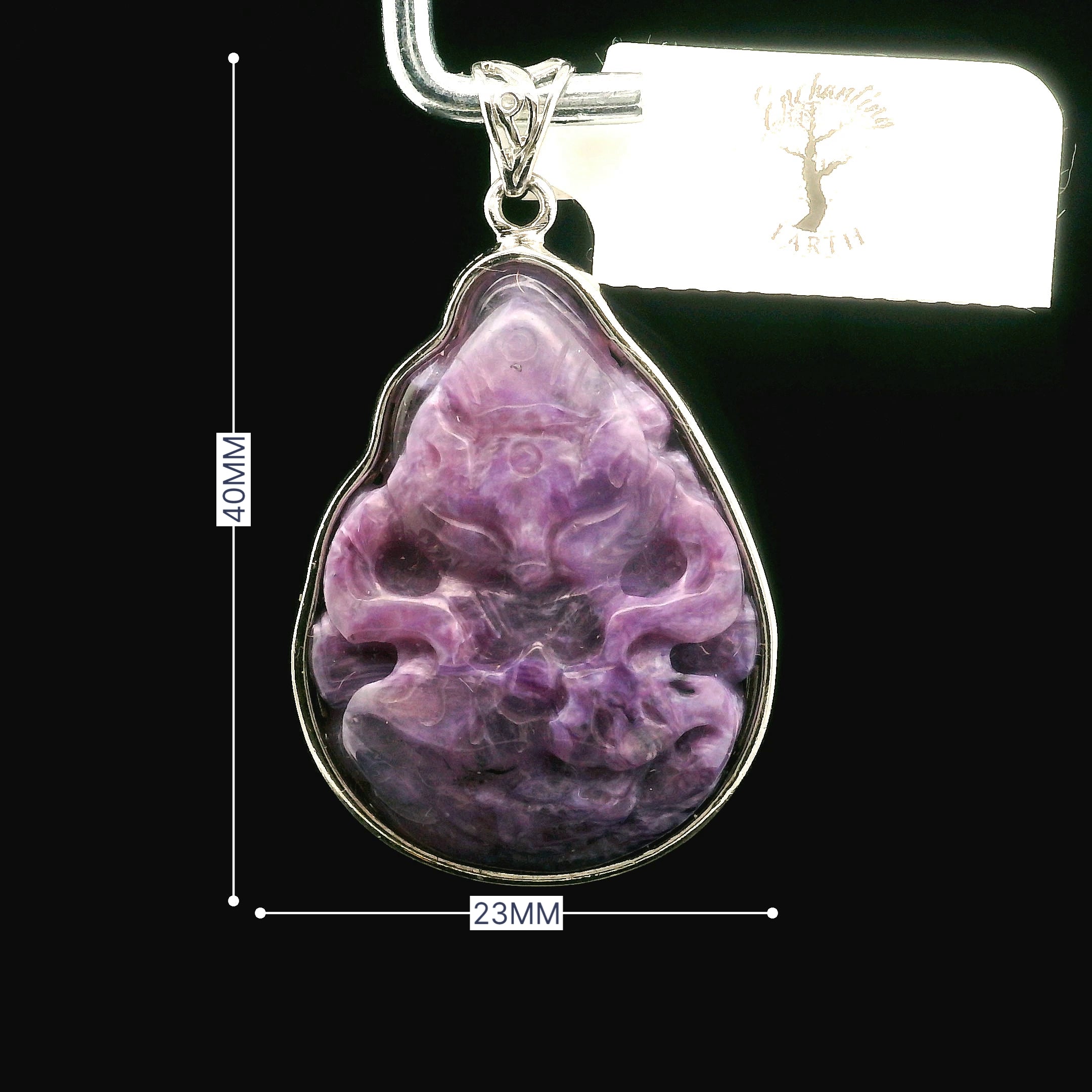 Charoite Nine Tails Pendant .925 Silver for Enhancing your Intuitive Gifts and Spiritual Transformation