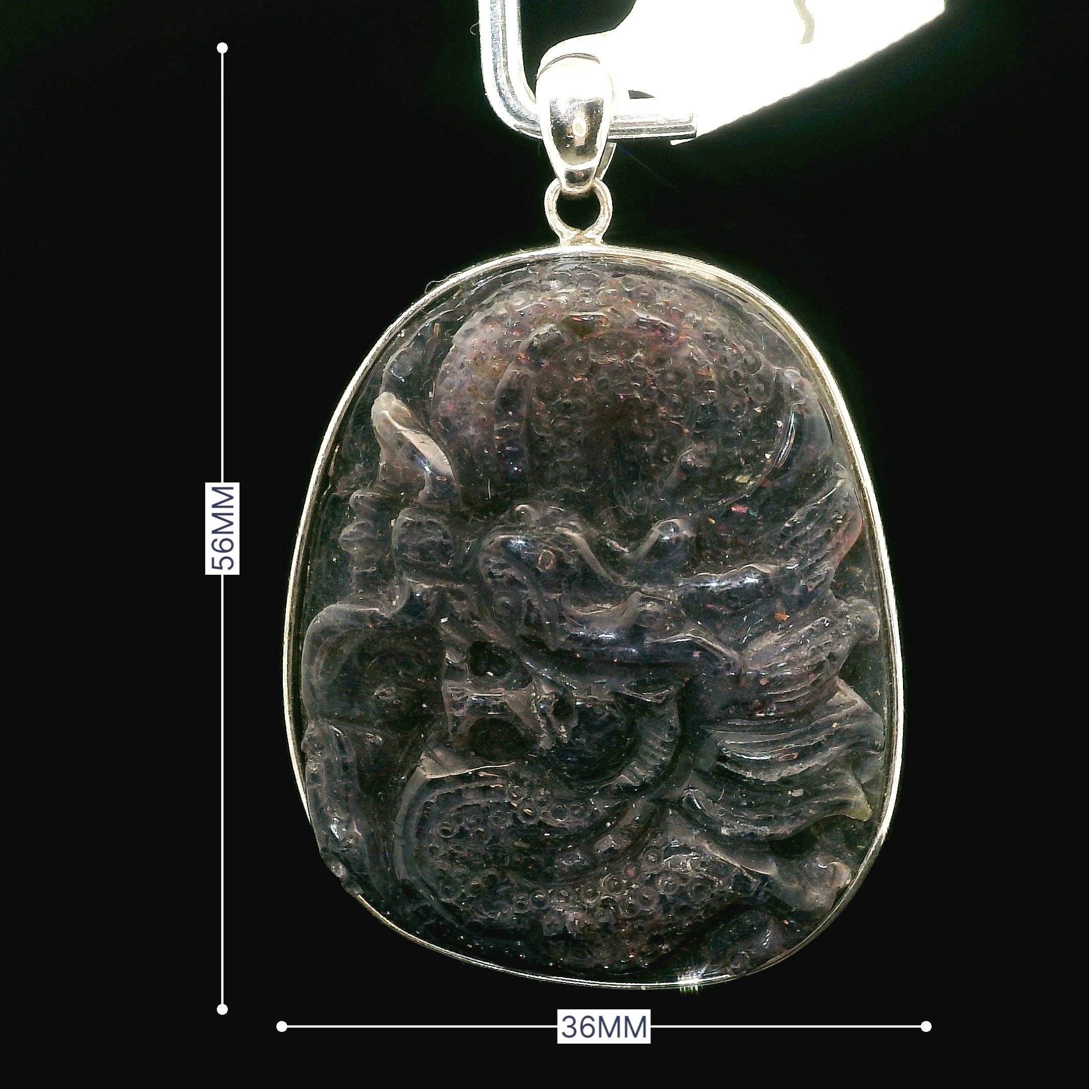 Iolite with Sunstone Dragon Pendant for Sharp Intuition & Visions