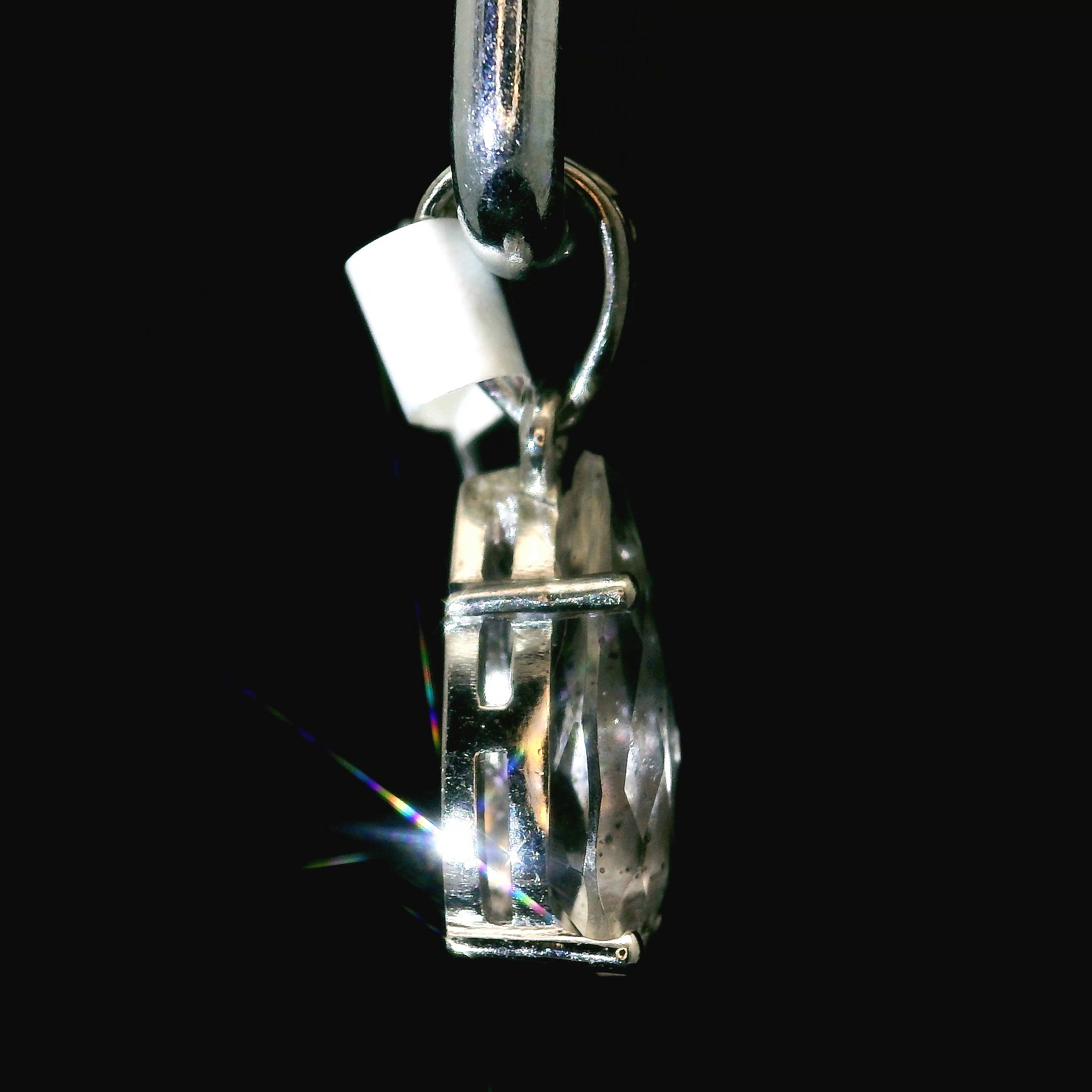 Pink Fire Covellite in Quartz .925 Silver Pendant for Spiritual Evolution and Energy Flow