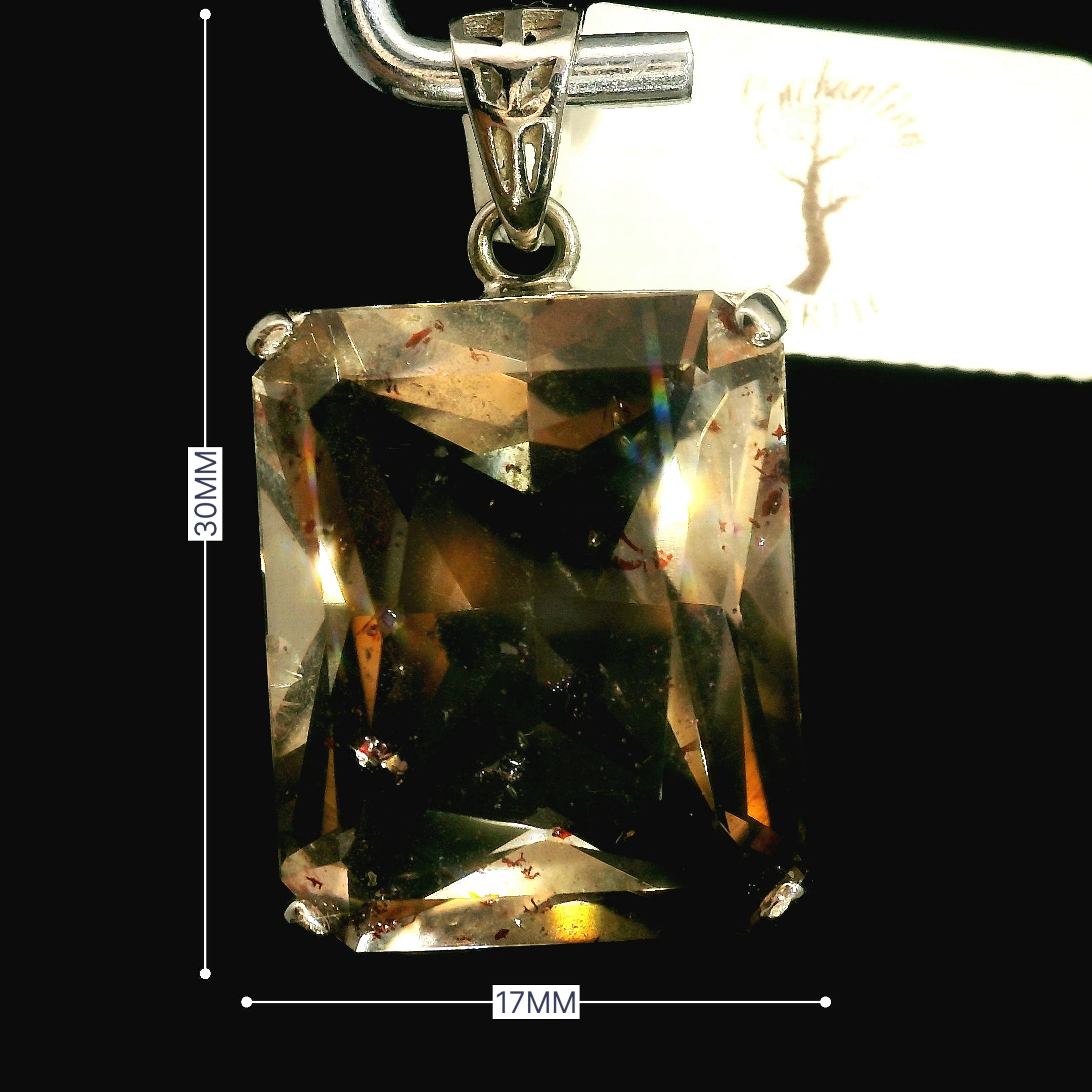 Pink Fire Covellite in Quartz .925 Silver Pendant for Spiritual Evolution and Energy Flow