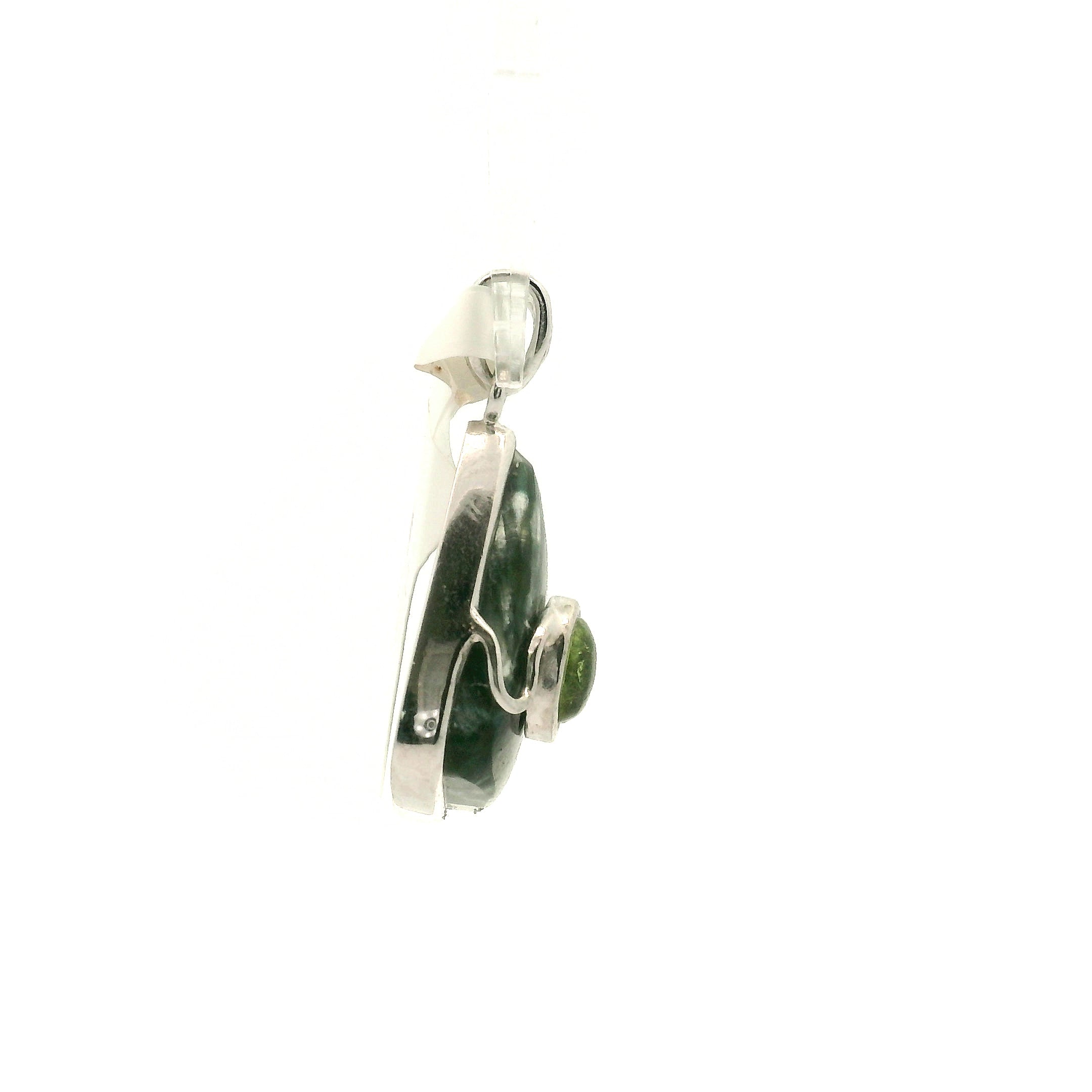 Seraphinite & Tourmaline Pendant .925 Silver for Angelic Connection, Healing and Regeneration