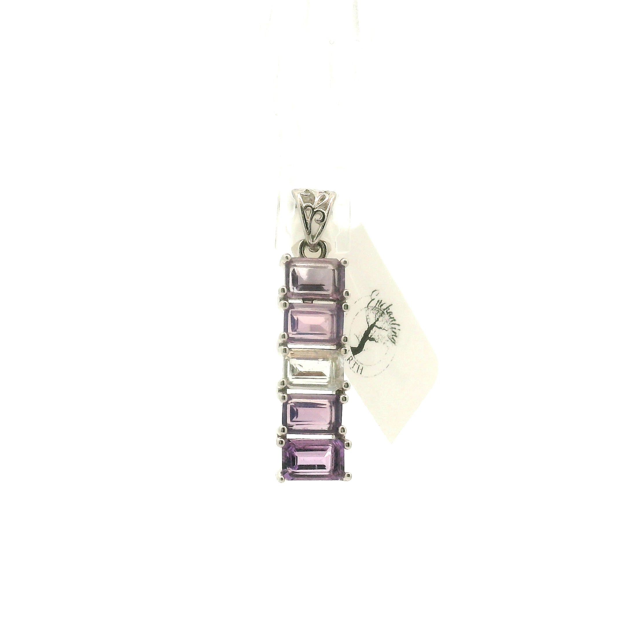 Rectangle Stacker Pendant .925 Silver for Healing, Intention Setting and Manifesting your Desires