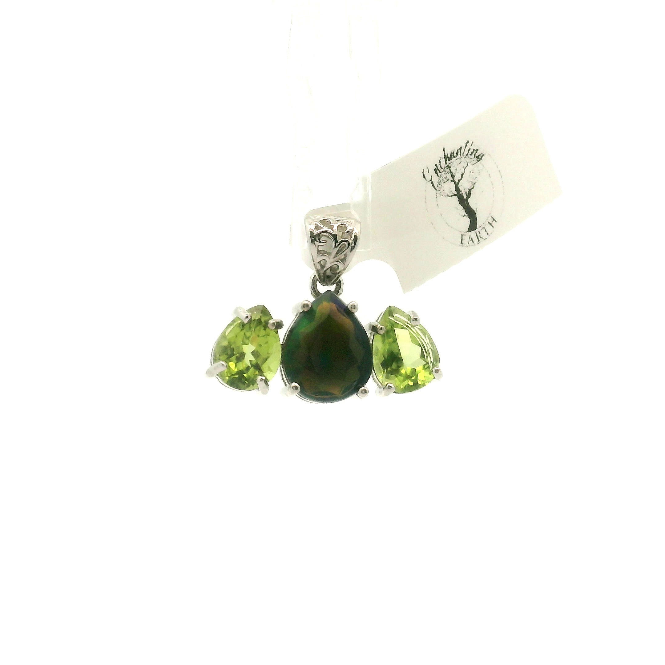 Triple Stone Enchanting Crown Pendant .925 Silver for Embracing your Power