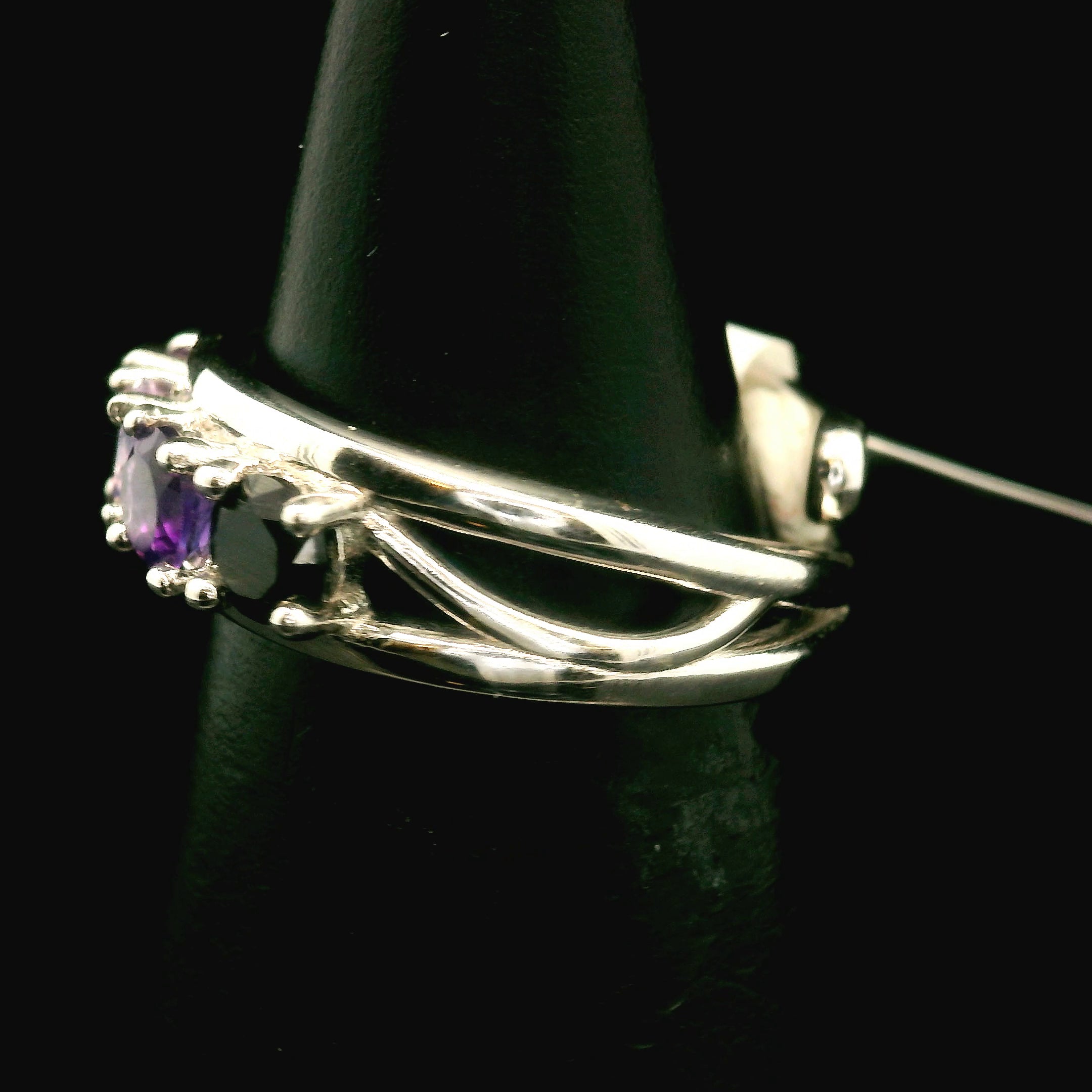 Multi-stone Stacker Cuff Ring .925 Silver for Healing, Intention Setting and Manifesting your Desires