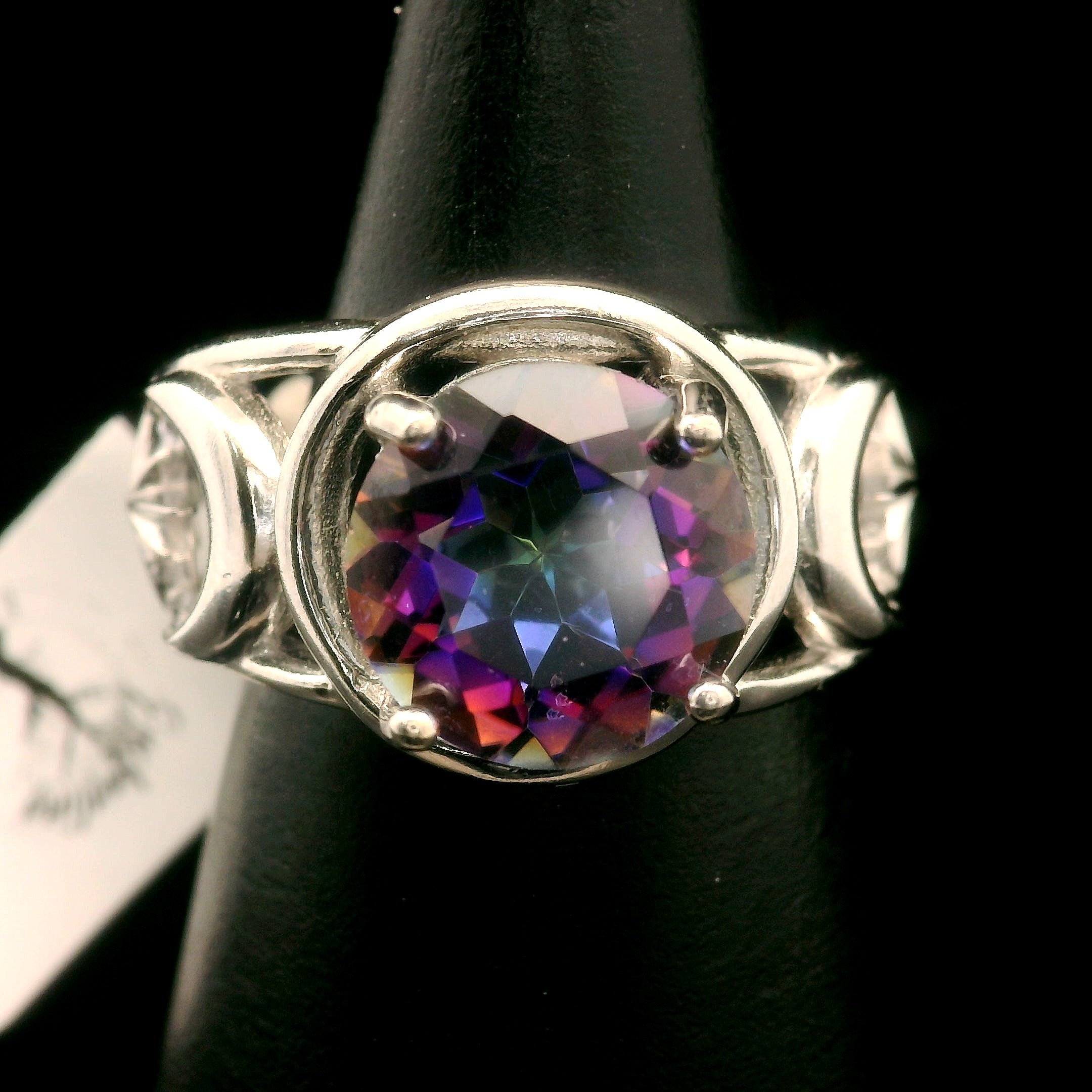 Mystic Topaz Tripple Cuff Ring .925 Silver for Overall Health & Healing of the Body