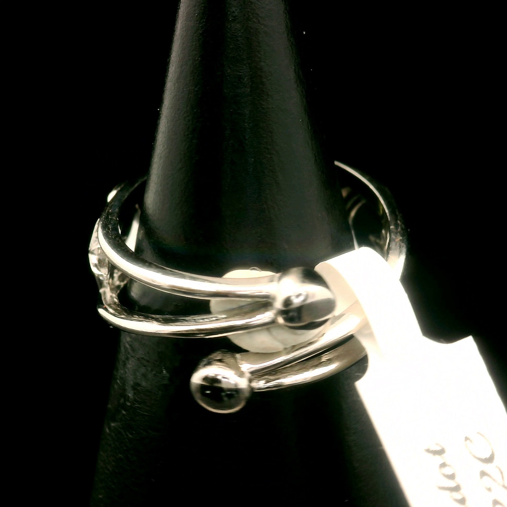 Peridot Triple Moon Cuff Ring .925 Silver for Power, Prosperity and Protection