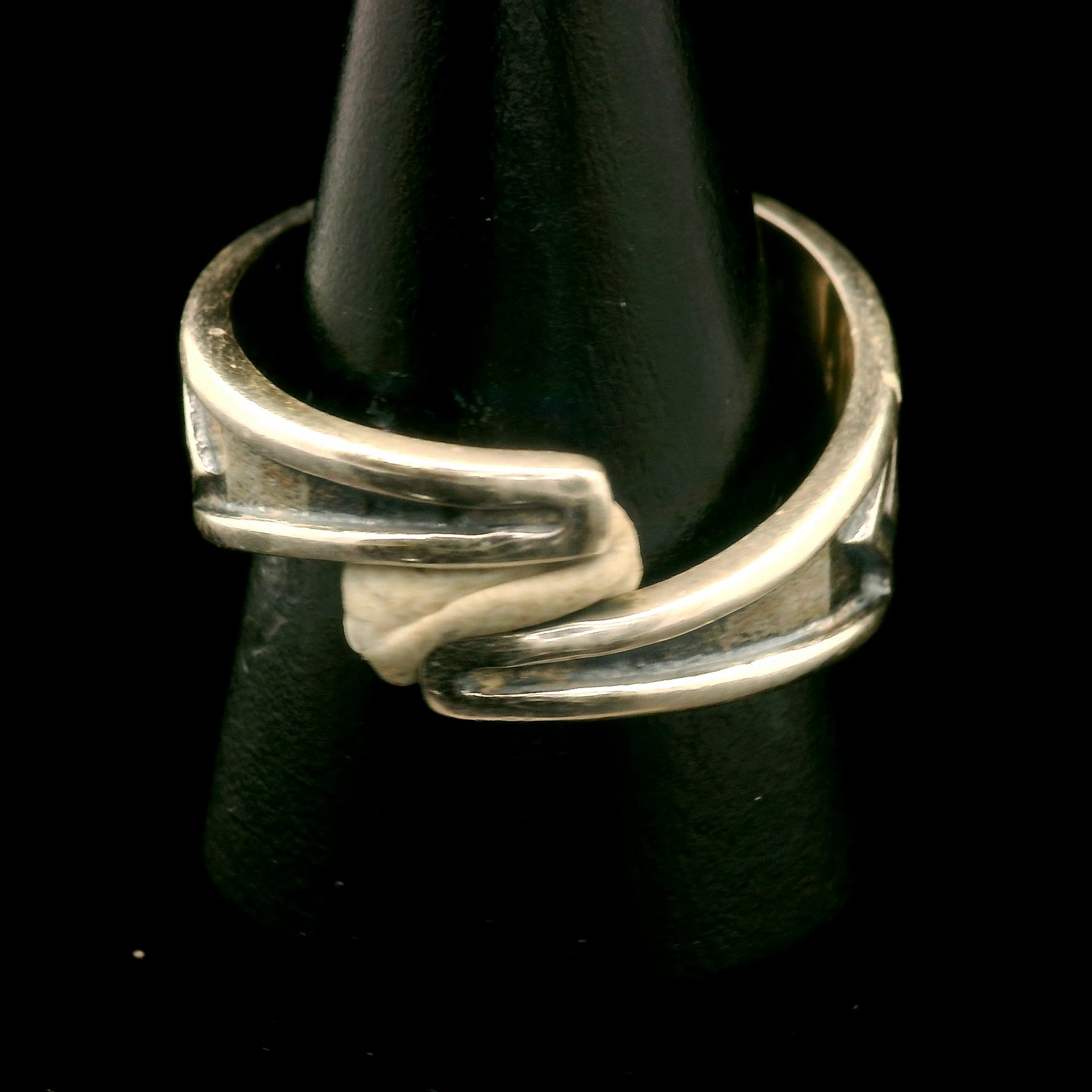 Citrine Tribal Cuff Ring .925 Silver for Abundance, Good Luck and Positivity