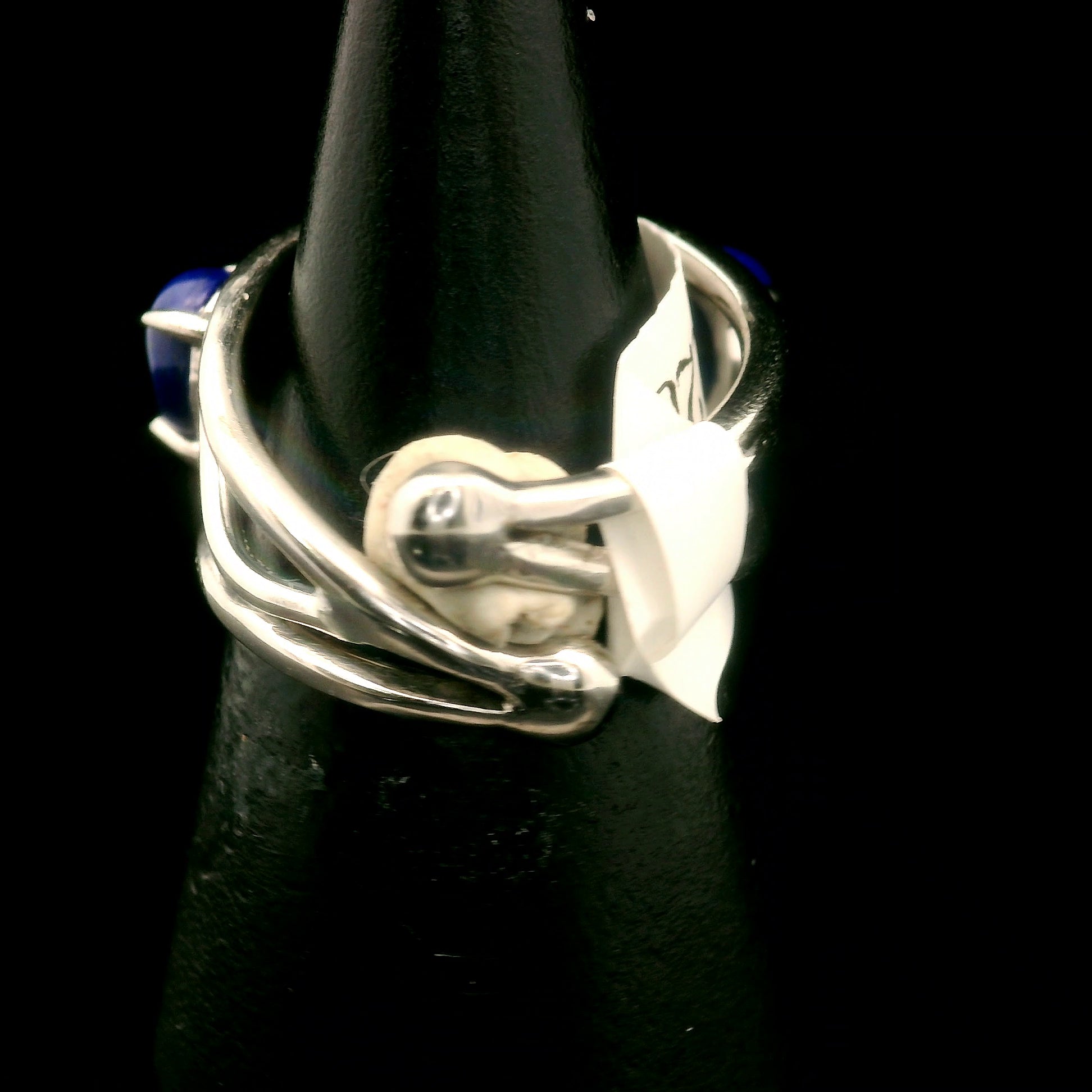 Lapis Lazuli Stacker Cuff Ring .925 Silver for Power & Confidence