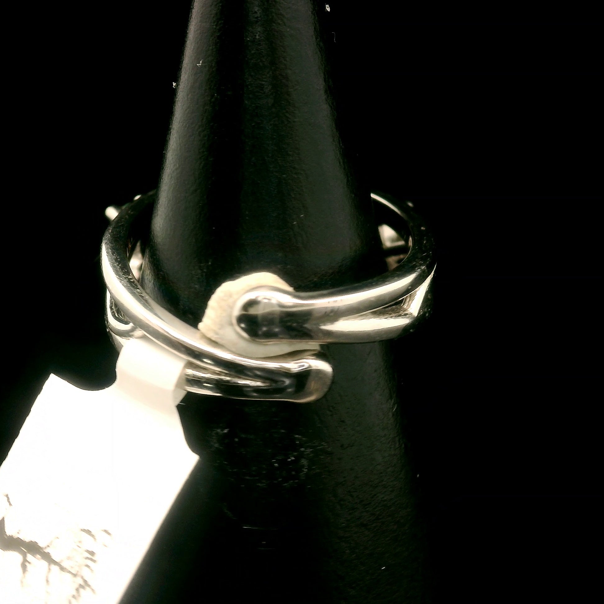 Black Opal Stacker Cuff Ring .925 Silver for Good Luck, Protection and Joy
