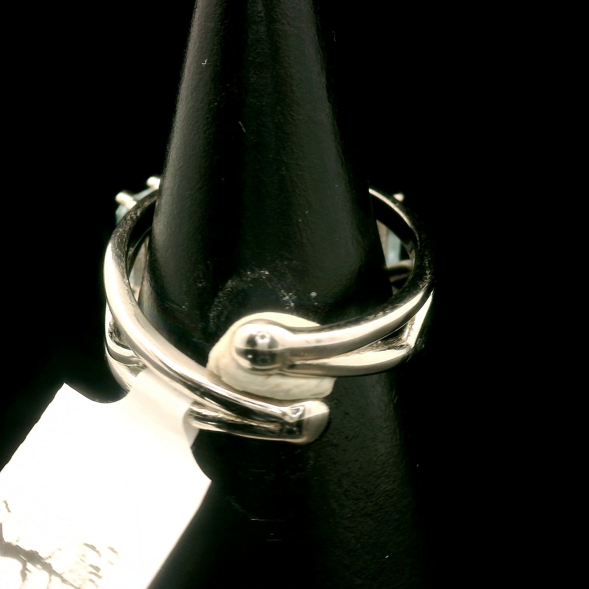 Aquamarine .925 Silver Adjustable Stacker Cuff Ring for Calm Communication
