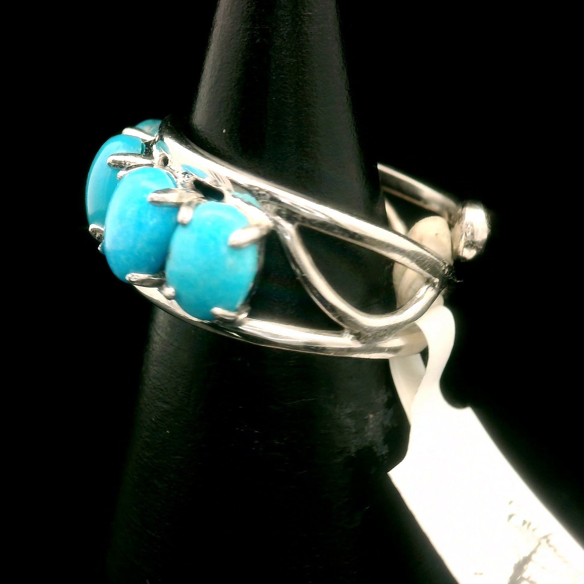 Turquoise Stacker Cuff Ring for Good Luck, Prosperity and Protection