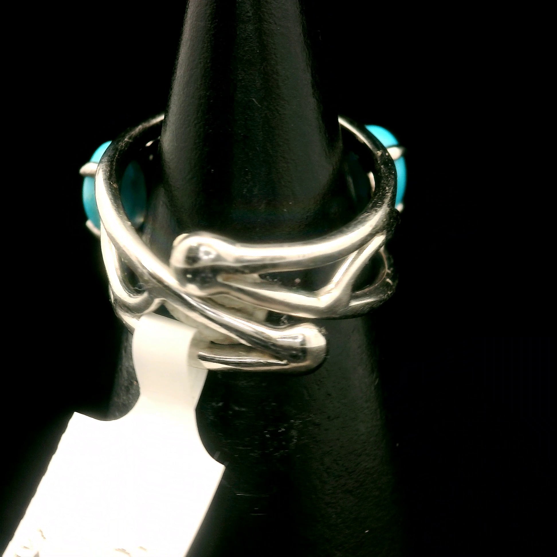 Turquoise Stacker Cuff Ring for Good Luck, Prosperity and Protection