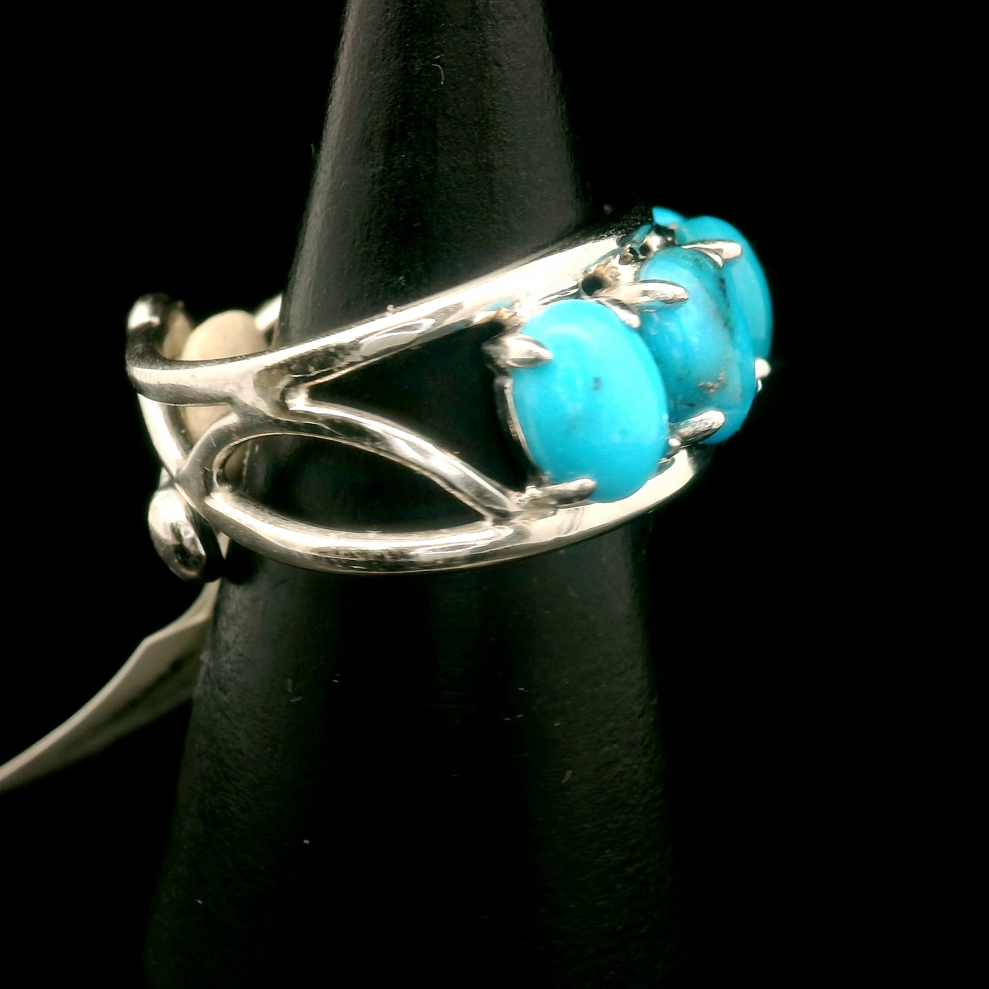Turquoise Stacker Cuff Ring for Good Luck, Prosperity and Protection