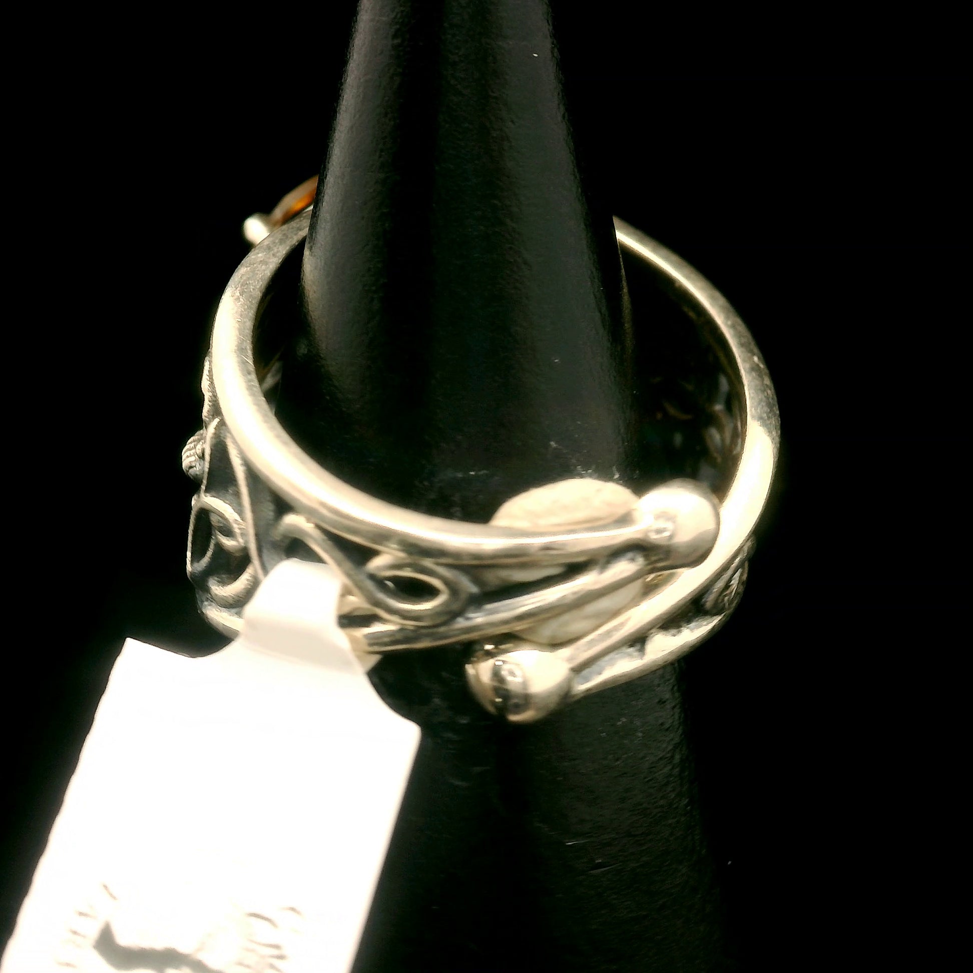 Citrine Butterfly Cuff Ring .925 Silver for Abundance, Good Luck and Positivity