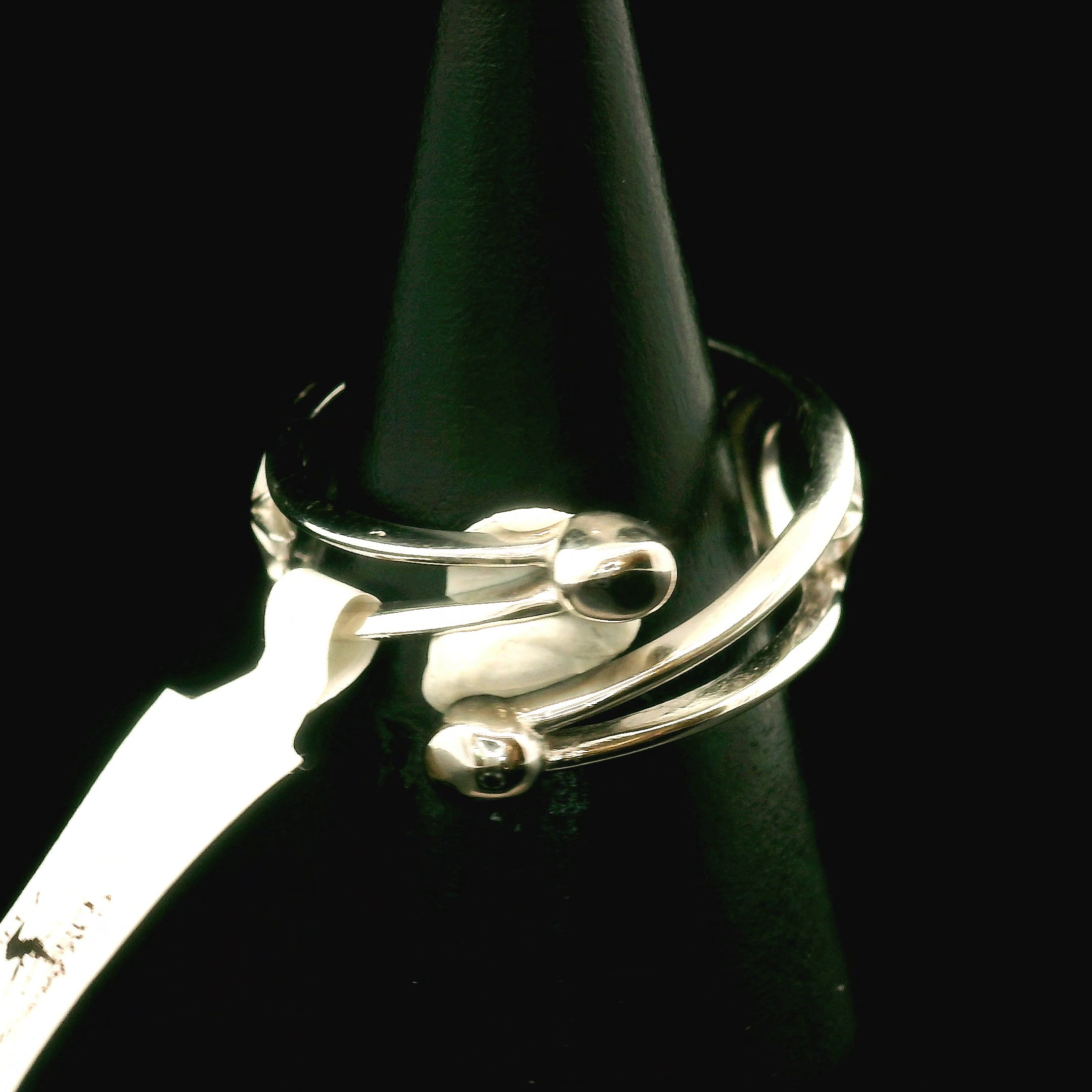 Triple Moon Scapolite Adjustable Finger Cuff Ring .925 Silver (High Quality) for Attracting your Desires and Accomplishing Goals