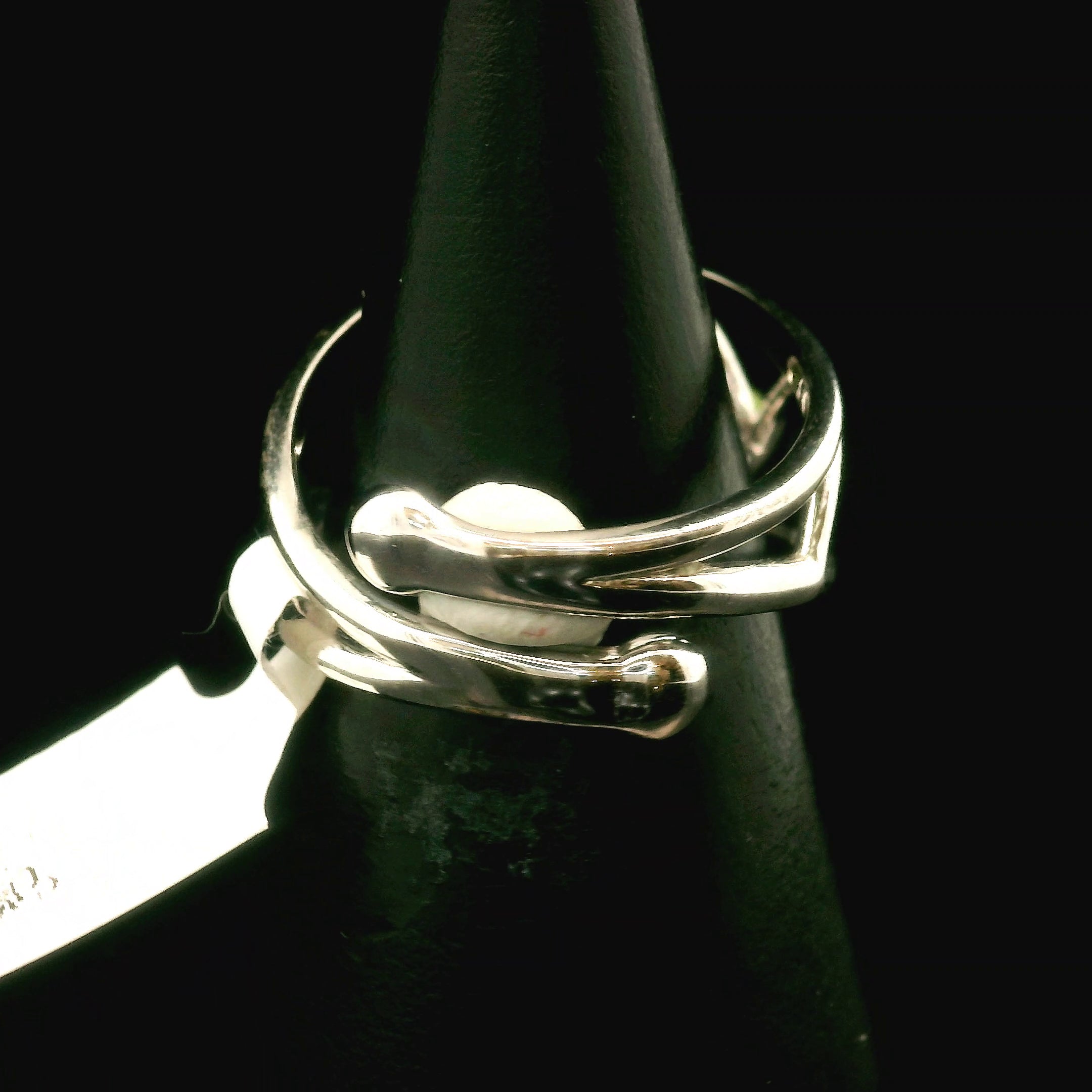 Garnet & Peridot Heart Cuff Ring .925 Silver for Health and Strength