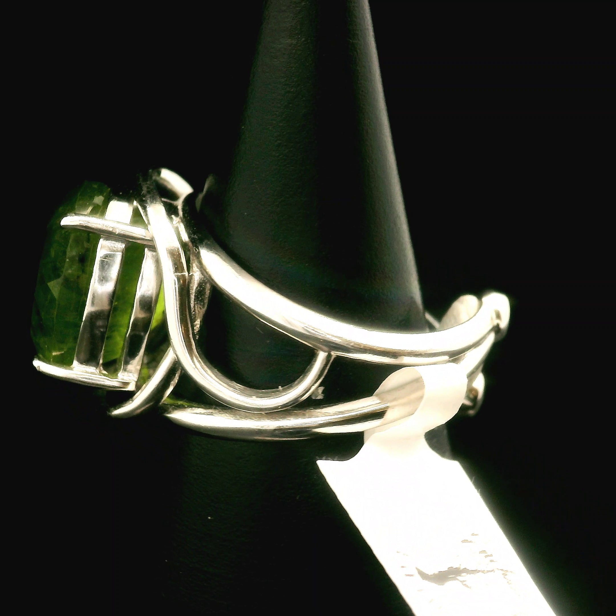 Peridot Cuff Ring .925 Silver for Health and Strength