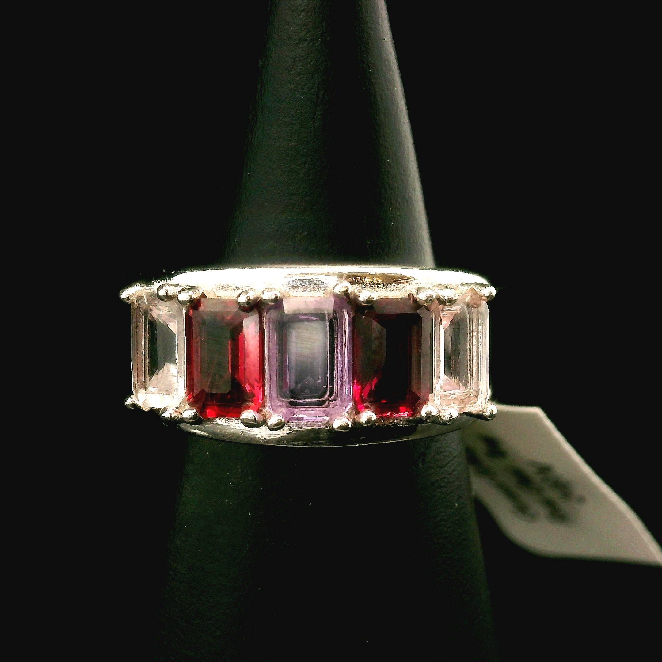 Rectangle Stacker Cuff Ring .925 Silver for Healing, Intention Setting and Manifesting your Desires