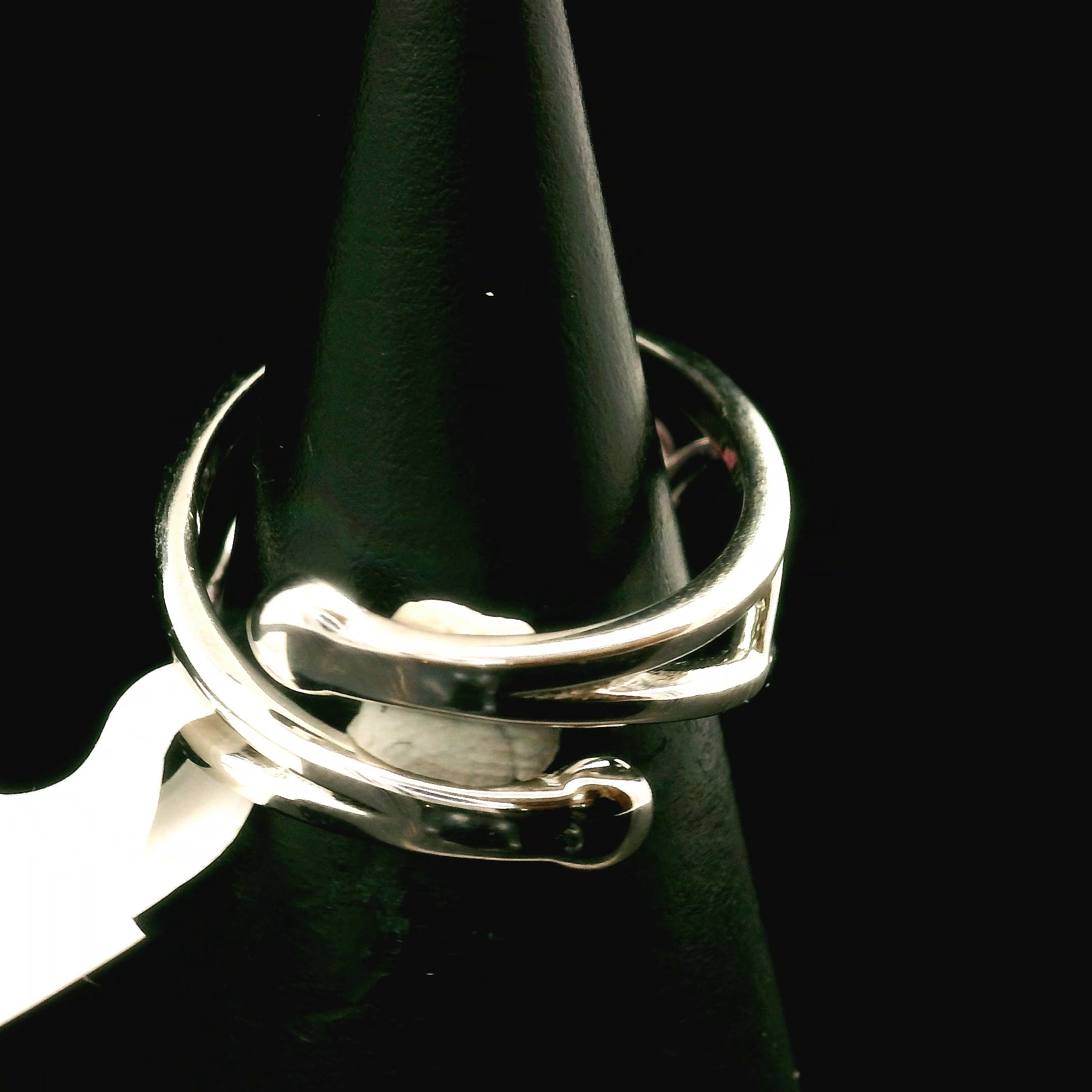 Lavender Moon Quartz & Garnet Heart Cuff Ring .925 Silver for Angelic Wisdom