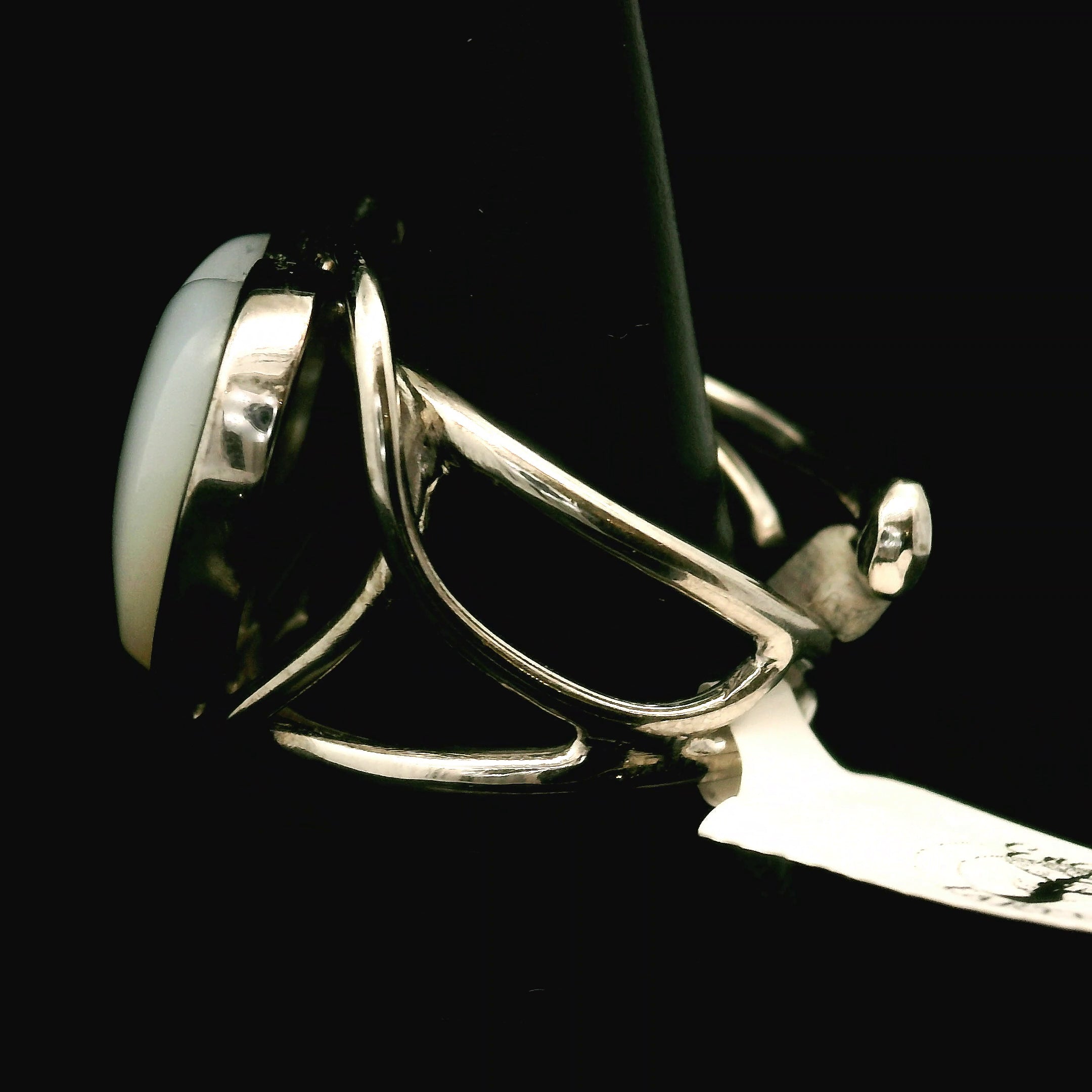 Mother of Pearl Cuff Ring .925 Silver for Embracing your Feminine Power, Harmony and Protection