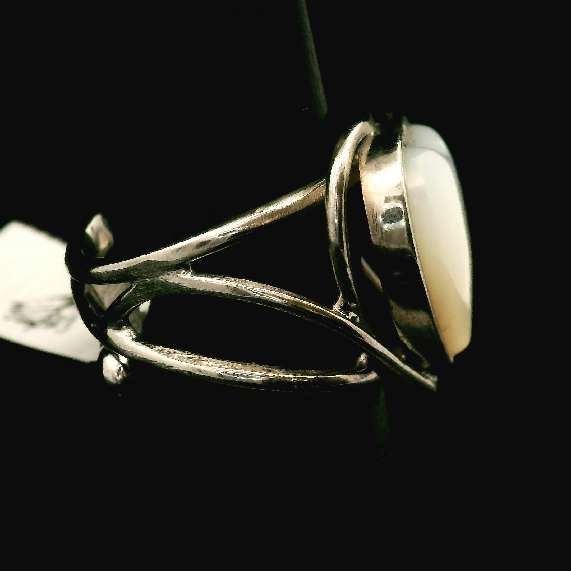 Mother of Pearl Cuff Ring .925 Silver for Embracing your Feminine Power, Harmony and Protection