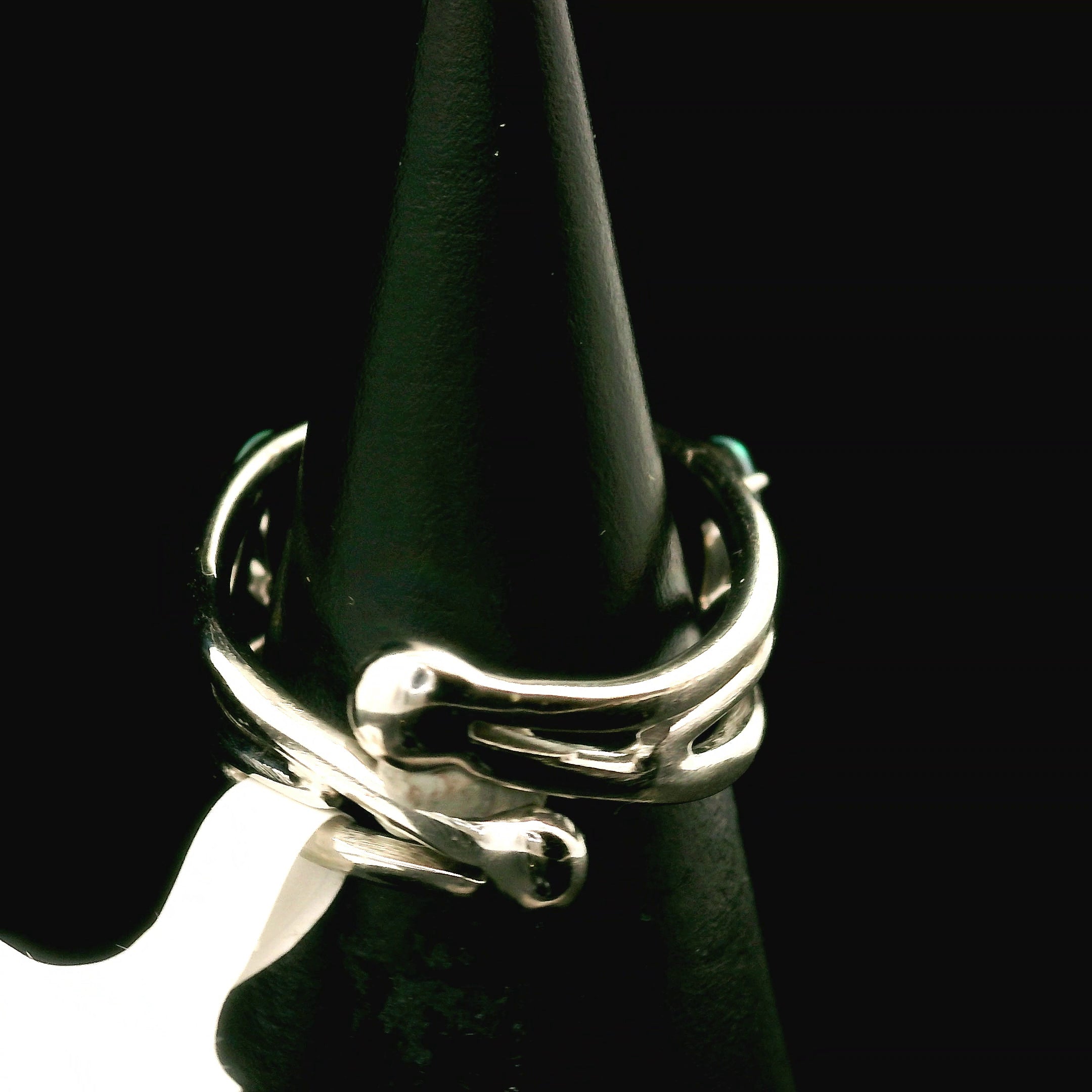 Australian Opal Round Stacker Cuff Ring .925 Silver for Joy and Self Discovery