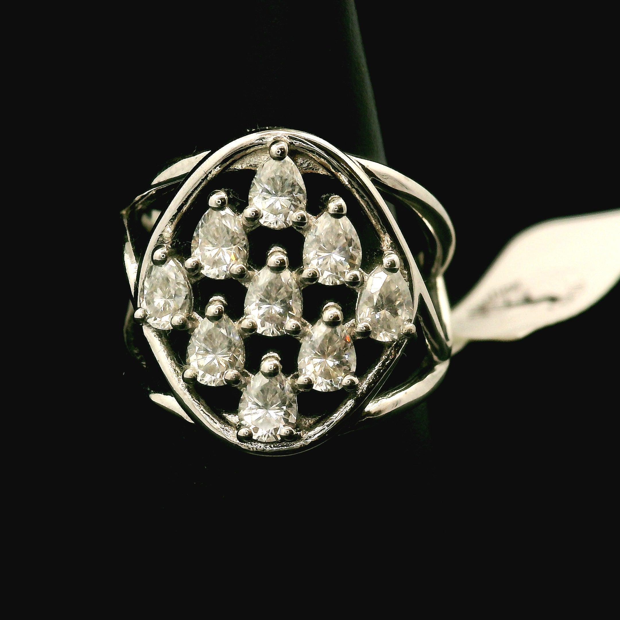 9 Stone Crystal Chandelier Cuff Ring .925 Silver for Healing, Intention Setting and Manifesting your Desires