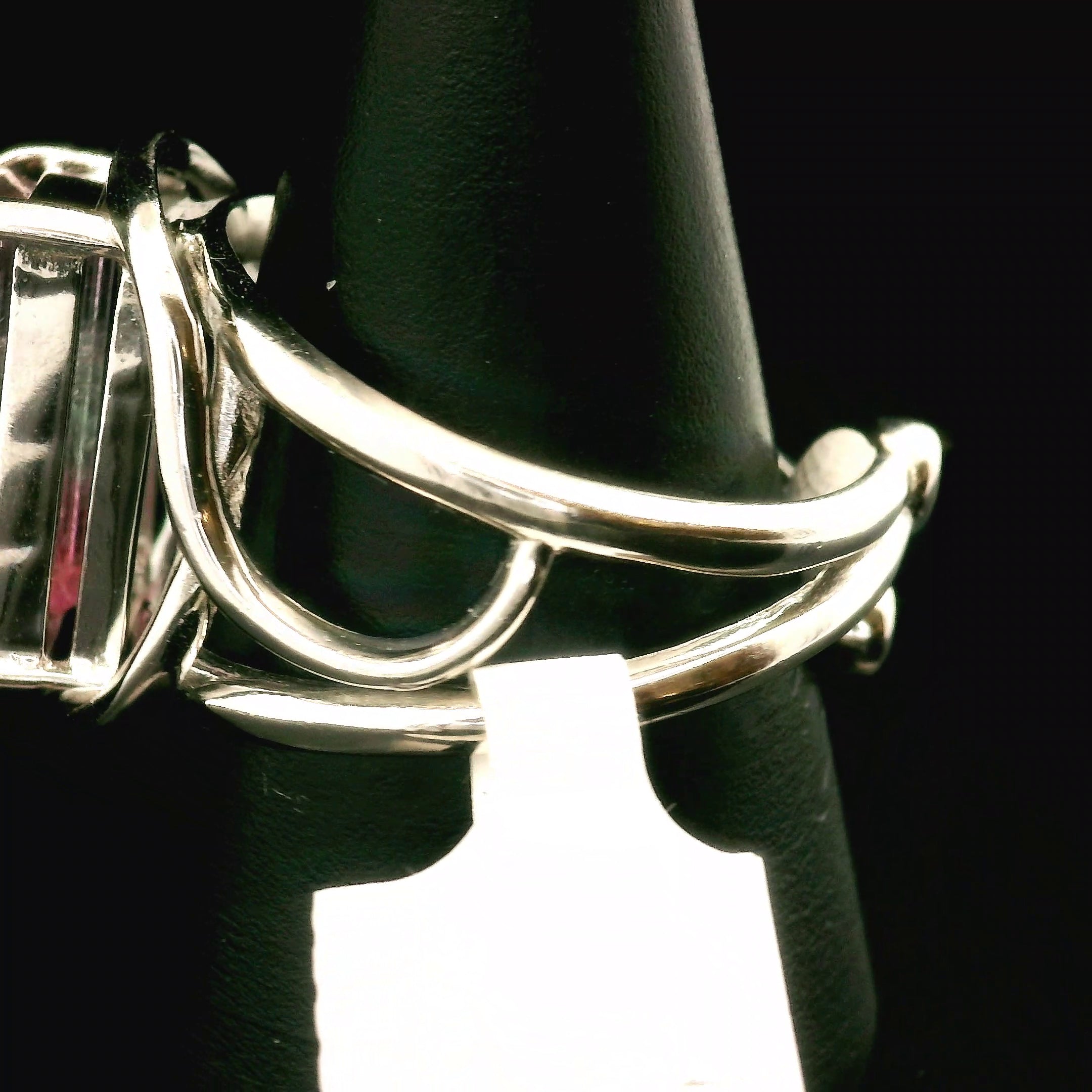 Unicorn Tourmaline Cuff Ring .925 Silver for Awareness, Communication and Meditation