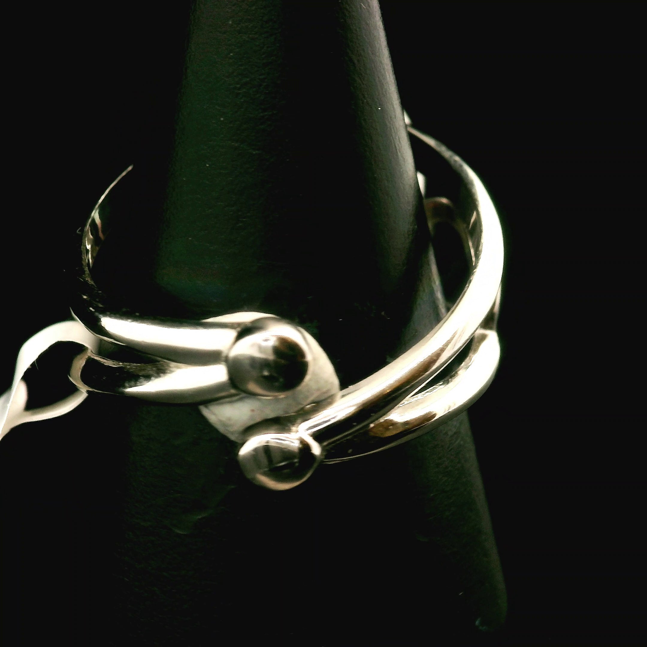 Unicorn Tourmaline Cuff Ring .925 Silver for Awareness, Communication and Meditation