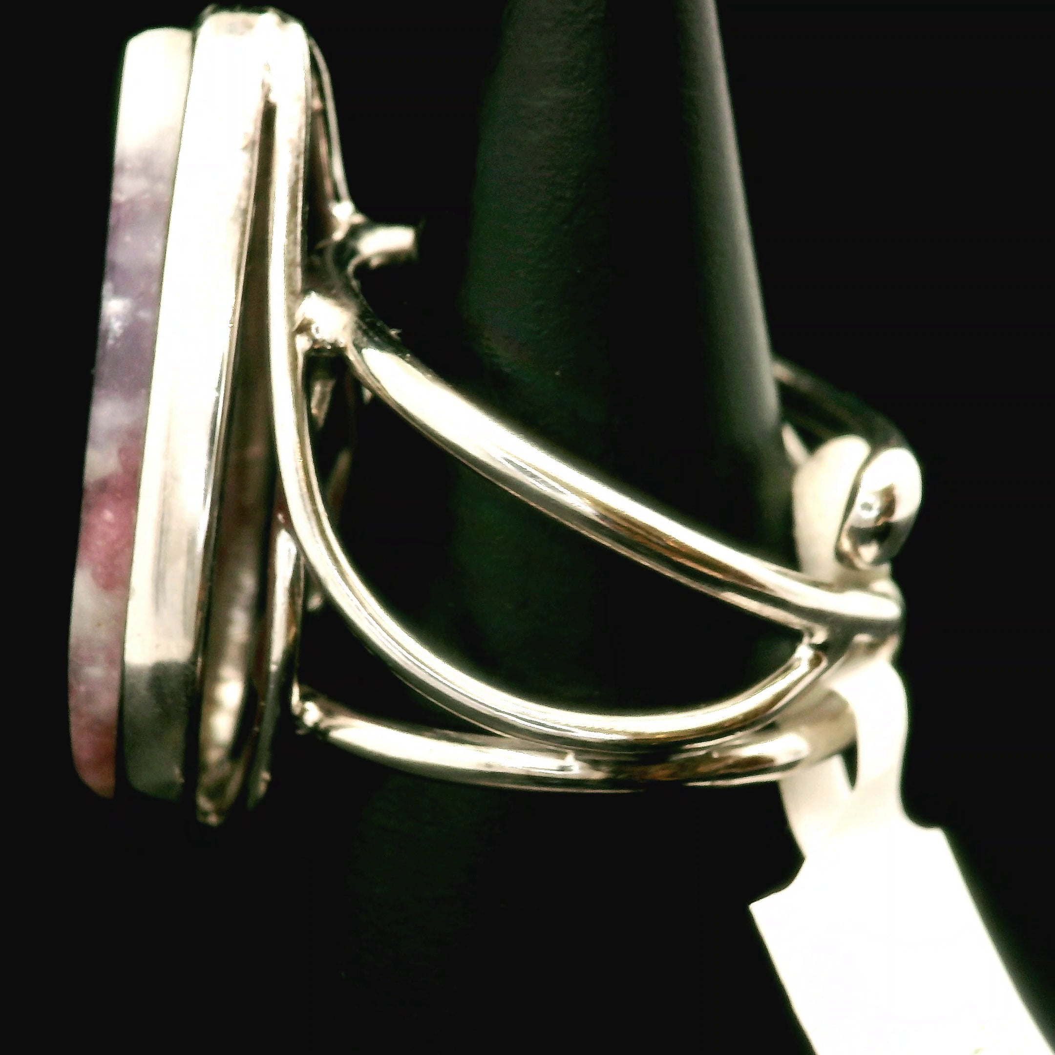 Unicorn Stone Cuff Ring .925 Silver for Awareness, Communication and Meditation