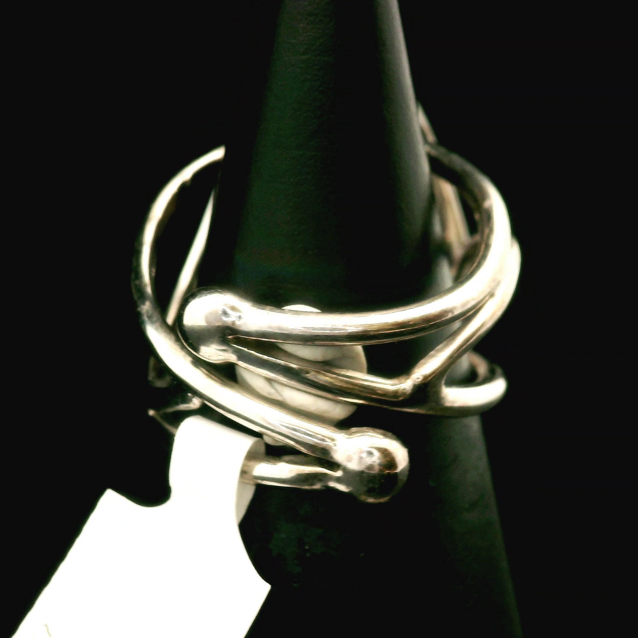 Unicorn Stone Cuff Ring .925 Silver for Awareness, Communication and Meditation