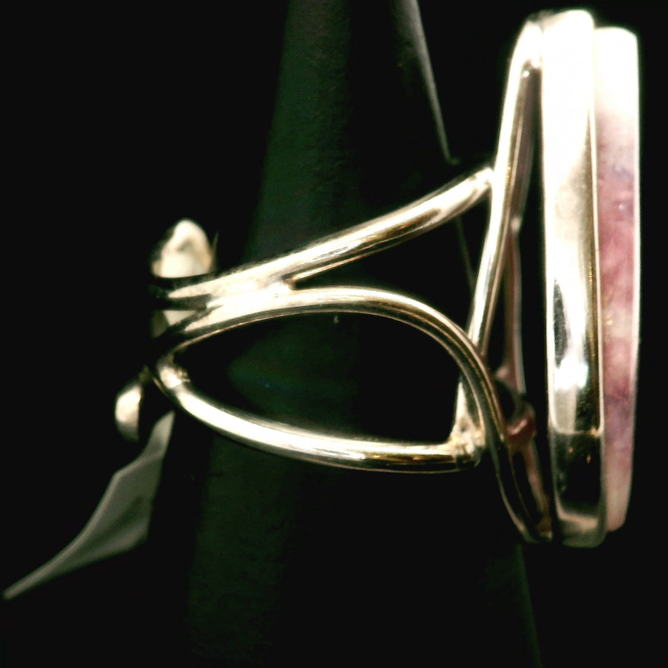 Unicorn Stone Cuff Ring .925 Silver for Awareness, Communication and Meditation