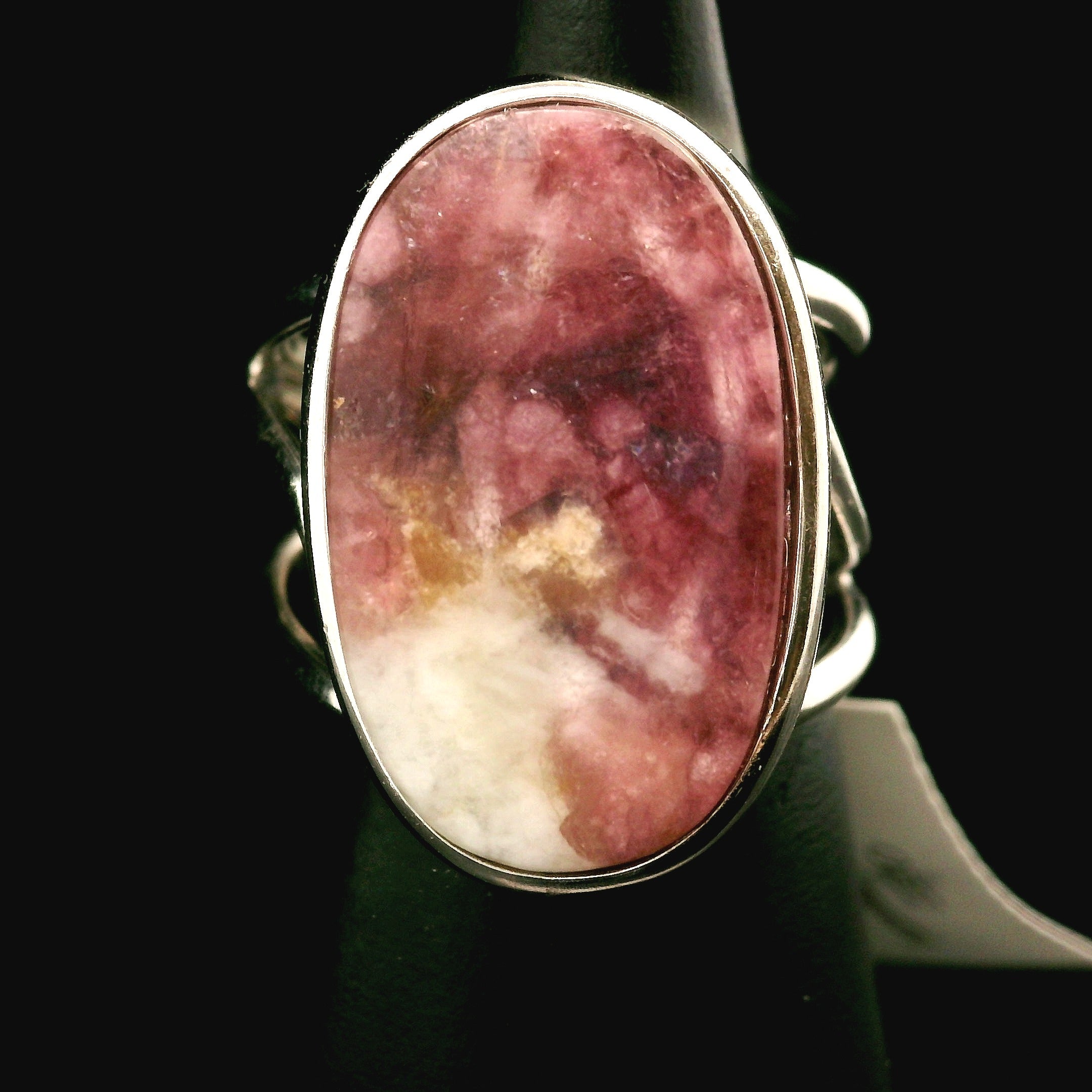 Unicorn Stone Cuff Ring .925 Silver for Awareness, Communication and Meditation