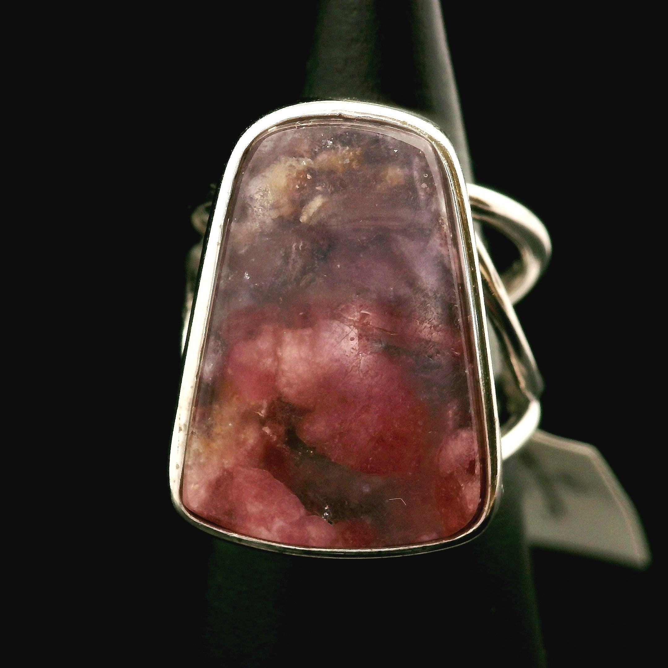 Unicorn Stone Cuff Ring .925 Silver for Awareness, Communication and Meditation