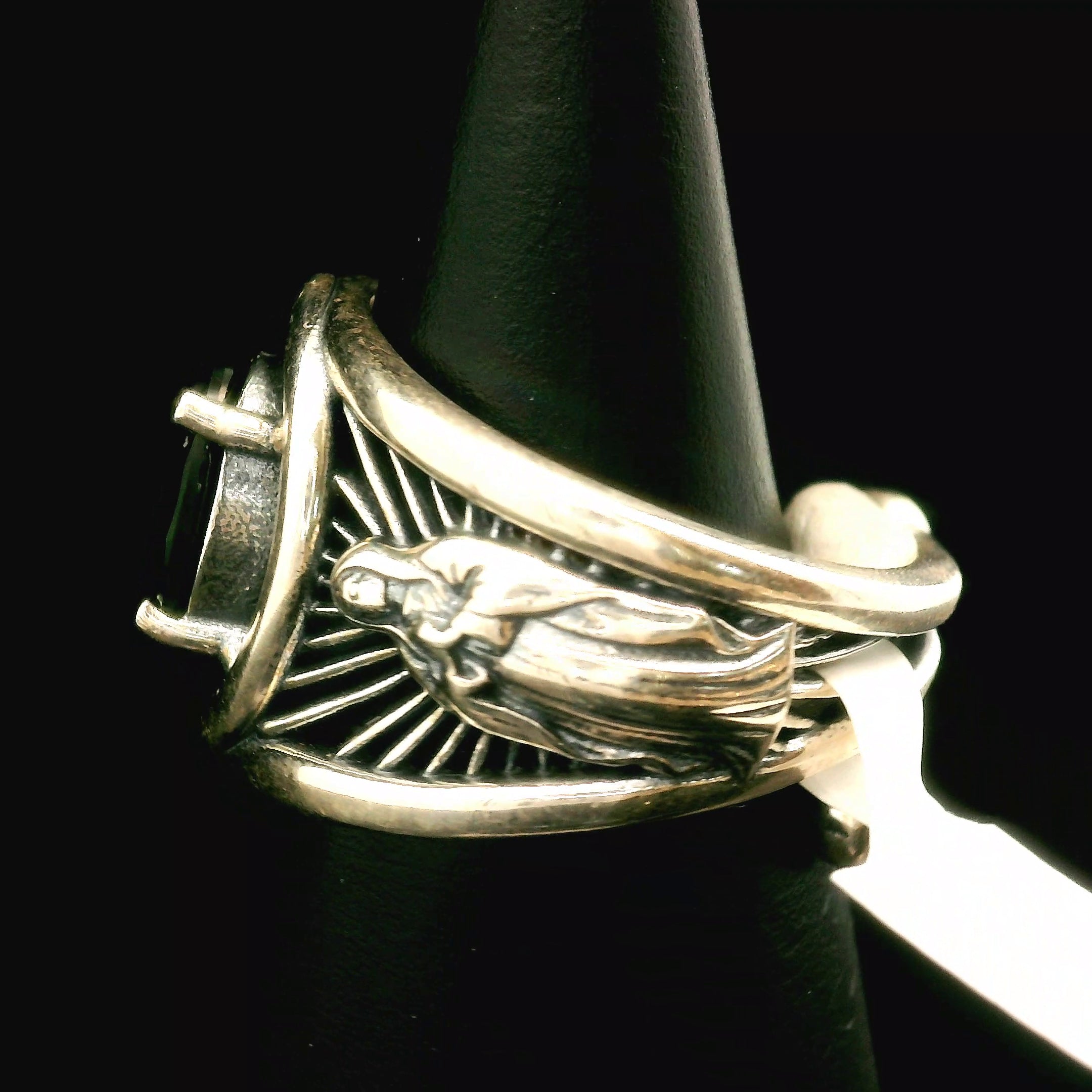 Chrome Diopside Mother Mary Cuff Ring .925 Silver for Compassion, Emotional Healing and Global Healing