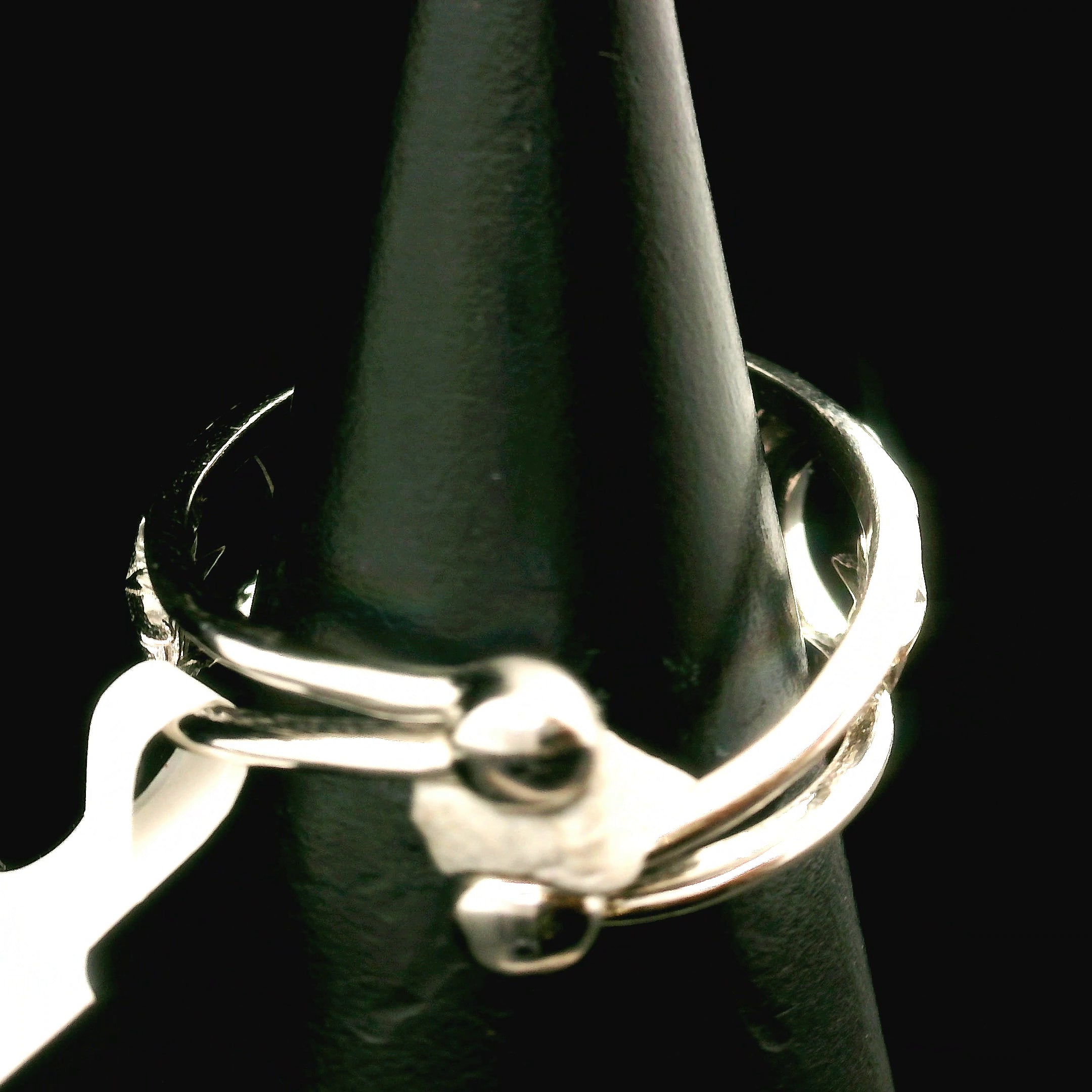 Garnet Triple Moon Cuff Ring .925 Silver for Health and Strength