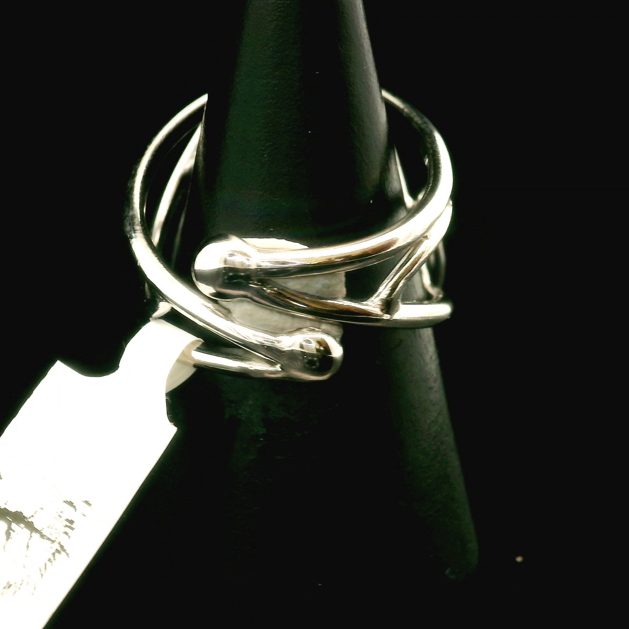 Blue Opal With Apatite Cuff Ring .925 Silver for Encouraging Surrender to the Divine Will