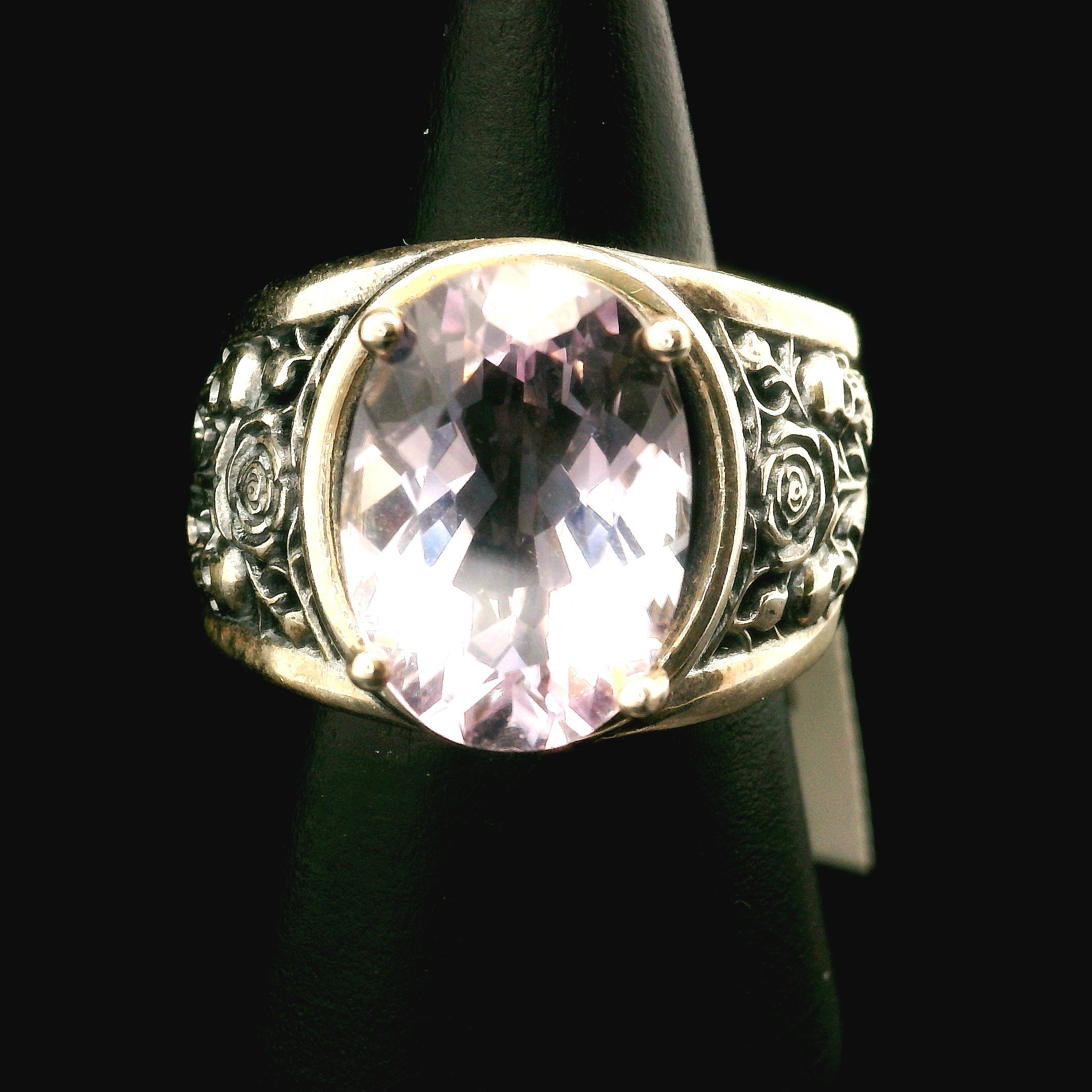 Eternal Rose Cuff Ring .925 Silver for Healing, Intention Setting and Manifesting your Desires