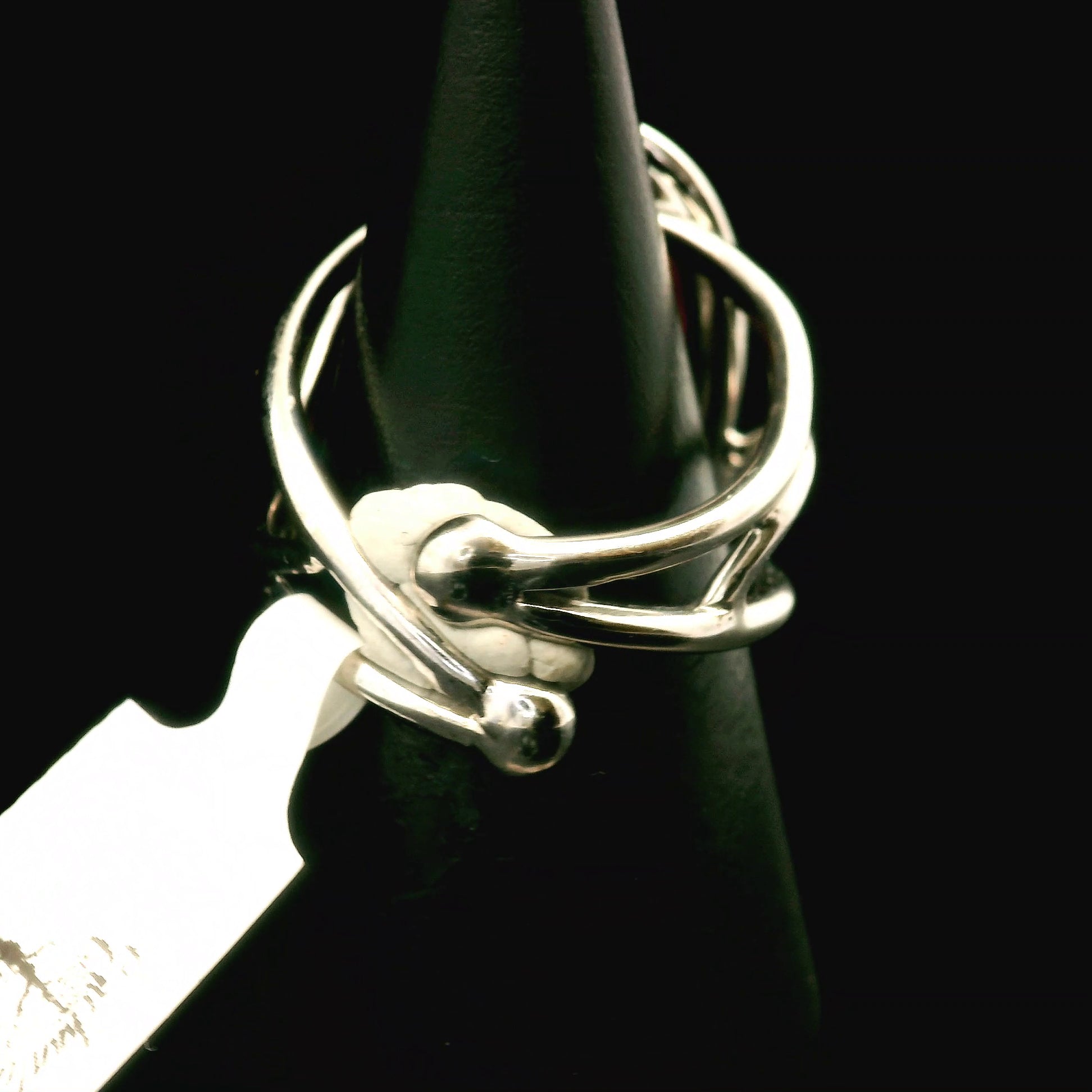 Sunstone and Opal Cuff Ring .925 Silver for Confidence and Strength